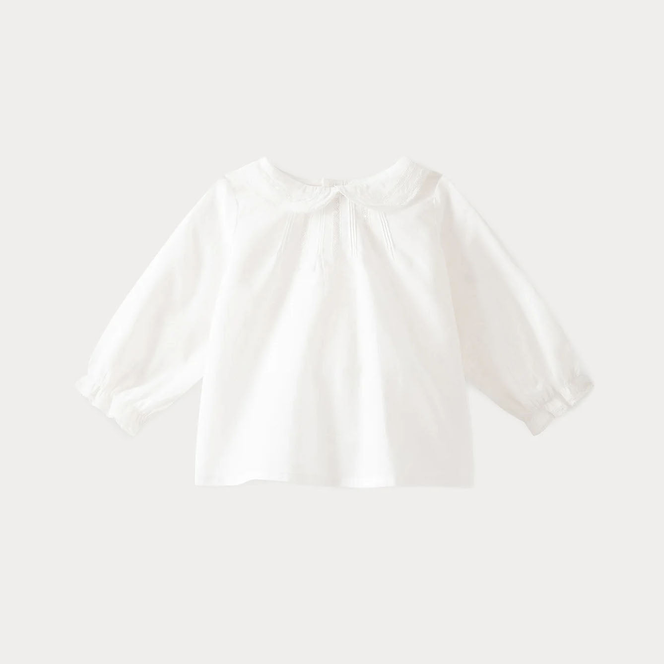 Baby Girls White Cotton Shirt