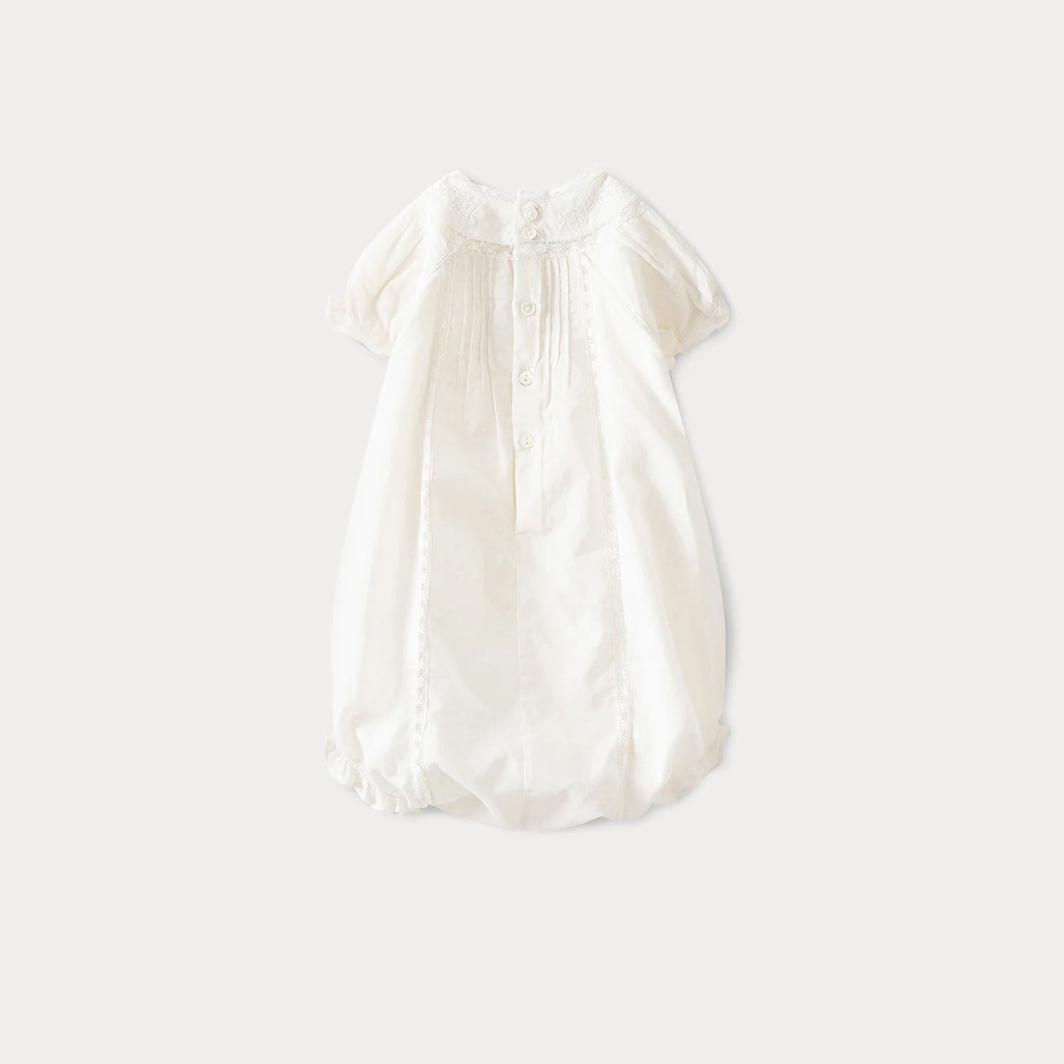 Baby Girls White Cotton Babysuit