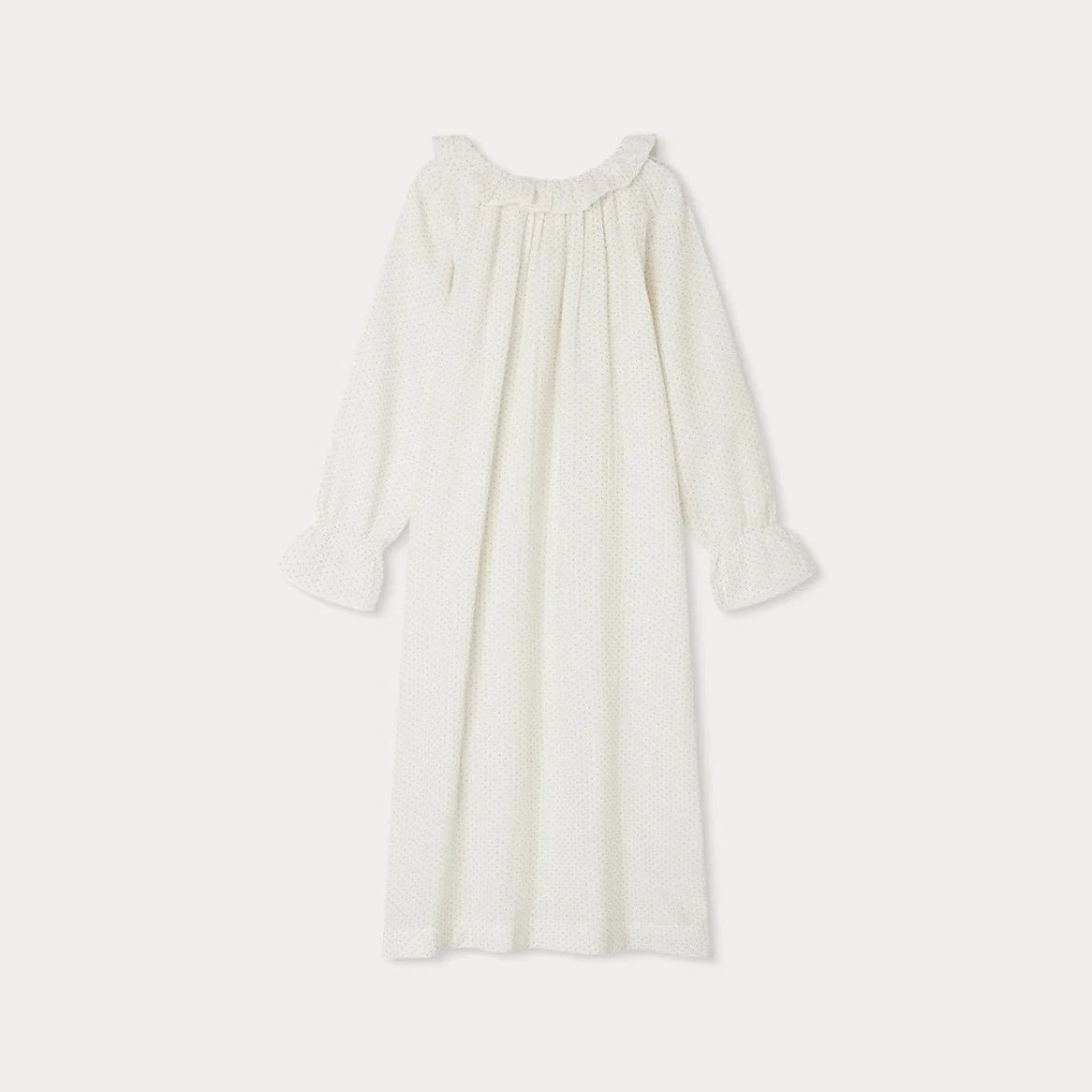 Girls White Dots Cotton Night Dress