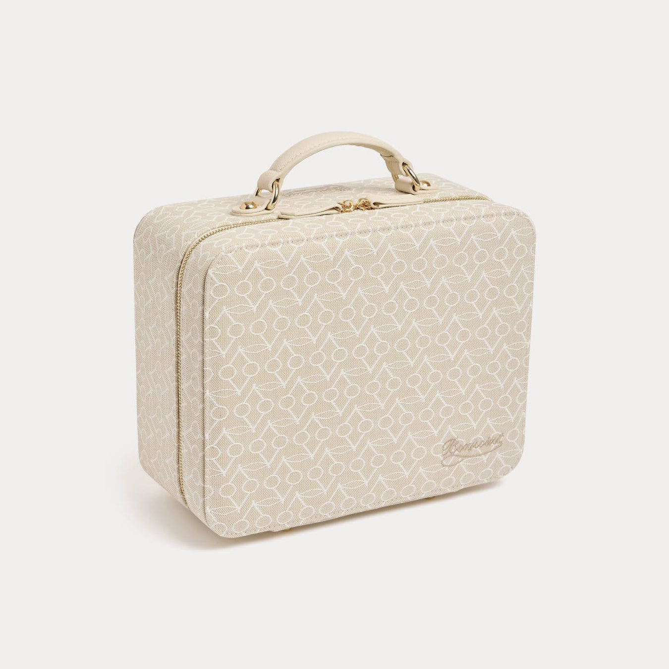Beige Cherry Pattern Handbag(20 x 25 x 10 cm)