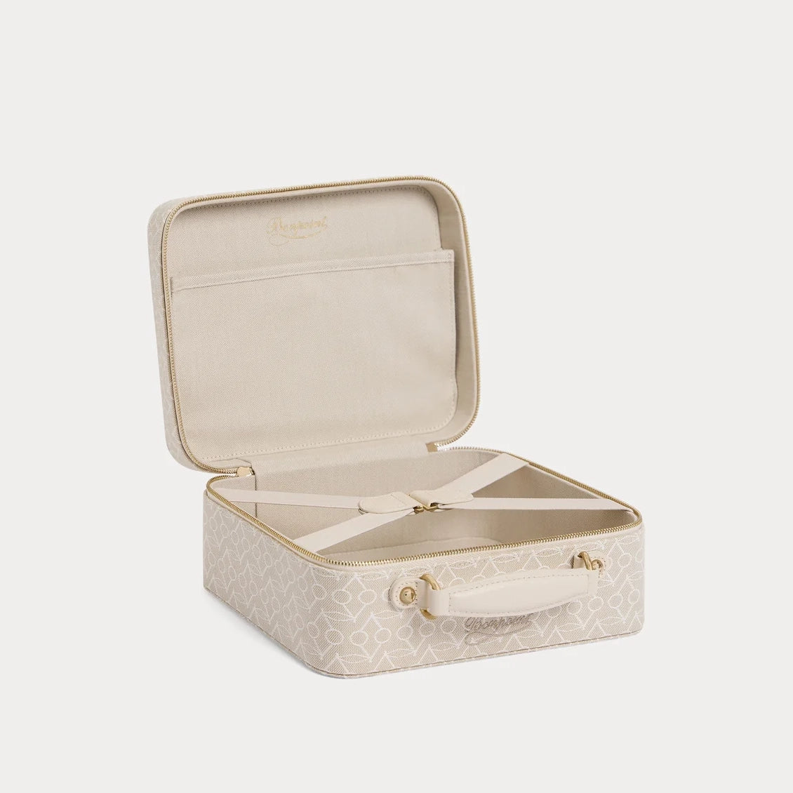 Beige Cherry Pattern Handbag(20 x 25 x 10 cm)