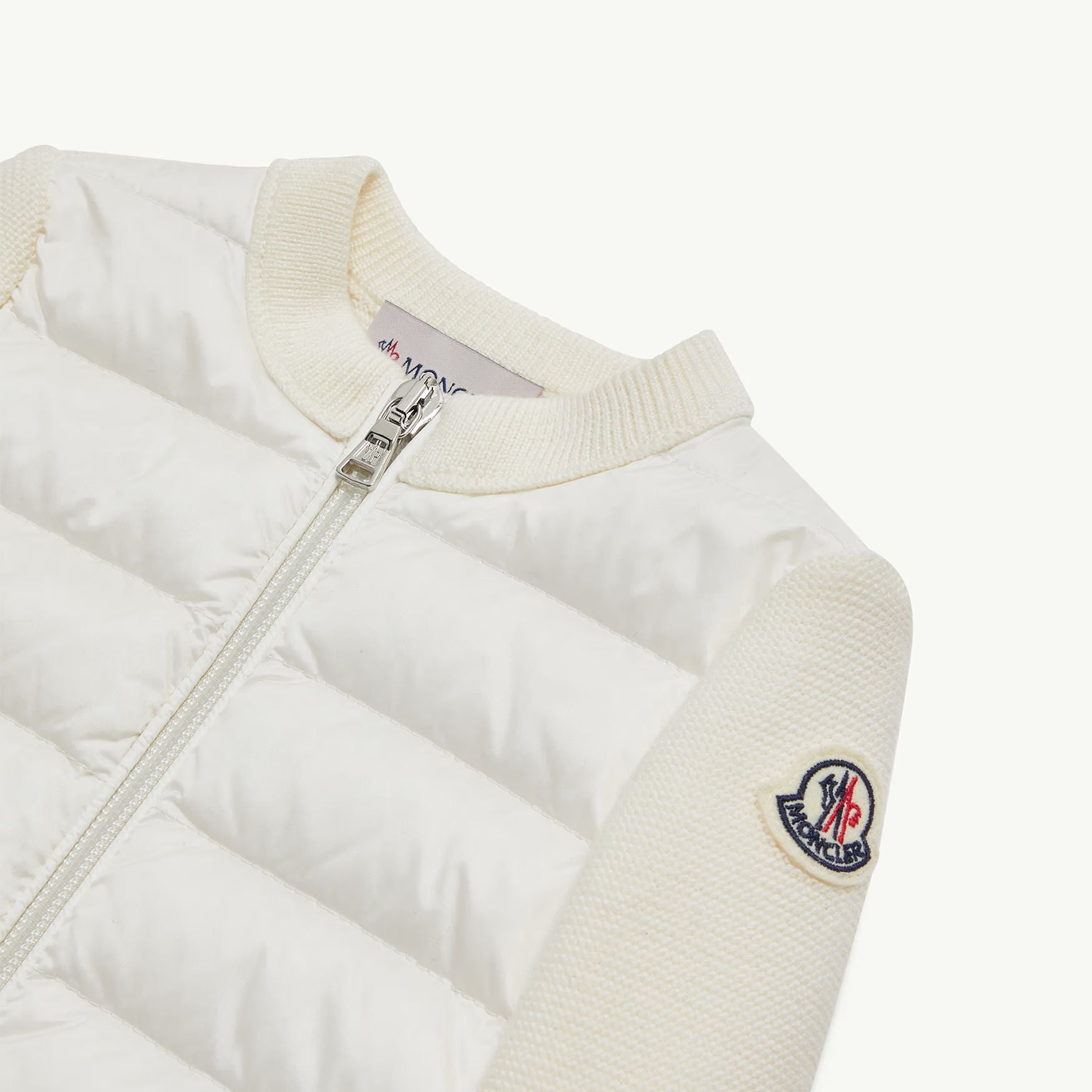 Baby Girls White Padded Down Zip-Up Top
