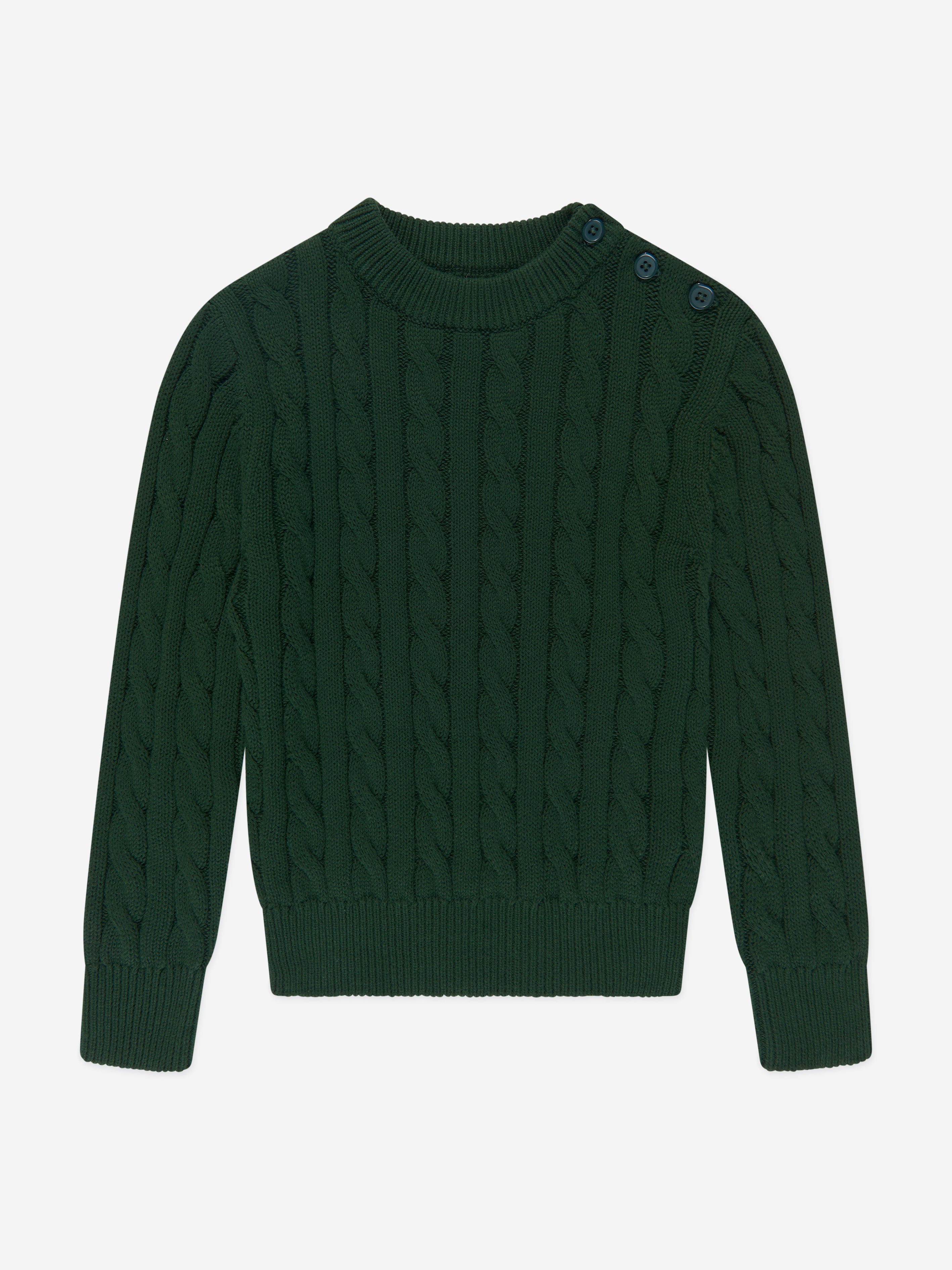 Rachel Riley Boys cable Knit Jumper in Green