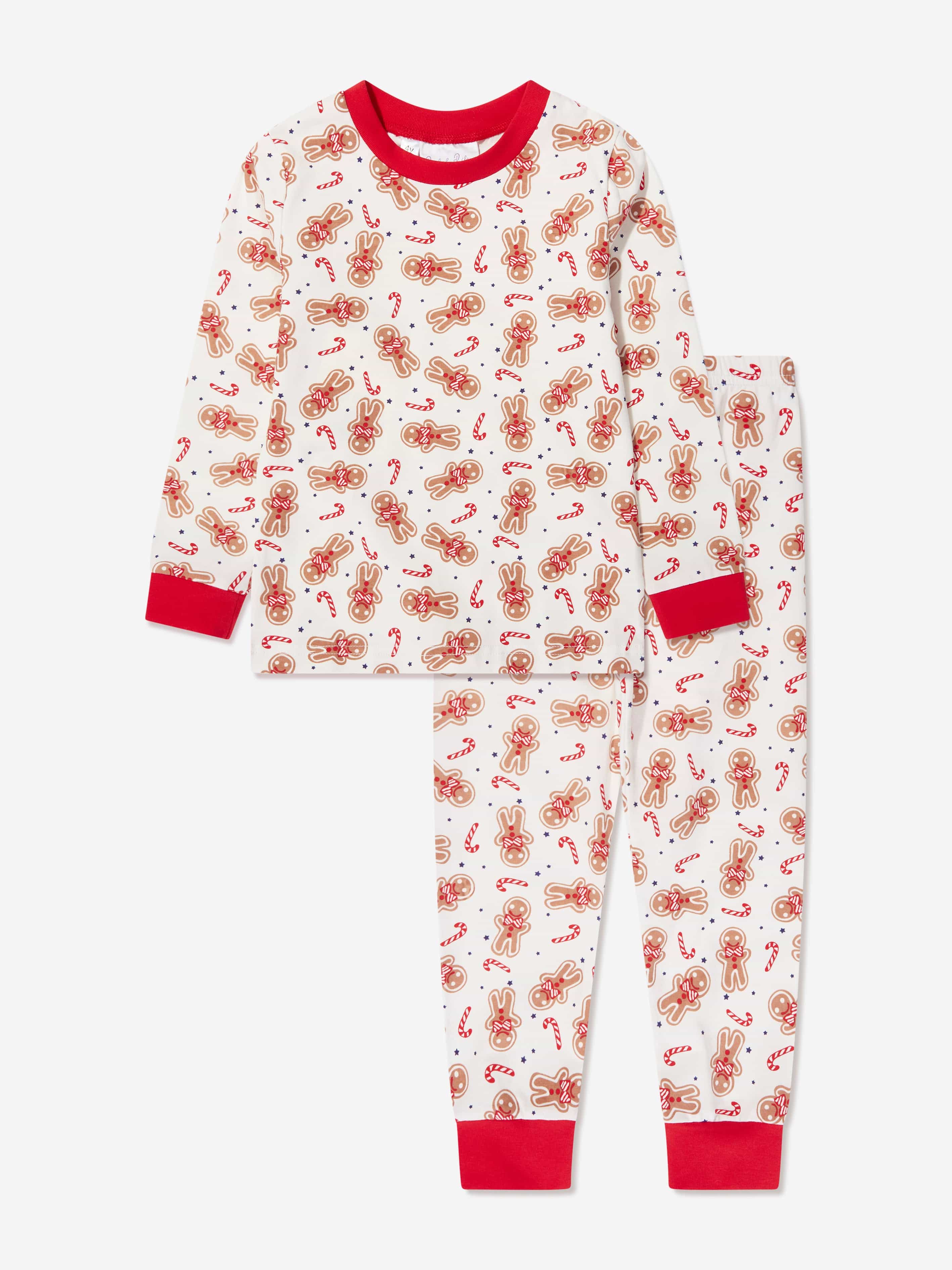 Rachel Riley Kids Gingerbread Pyjamas in White