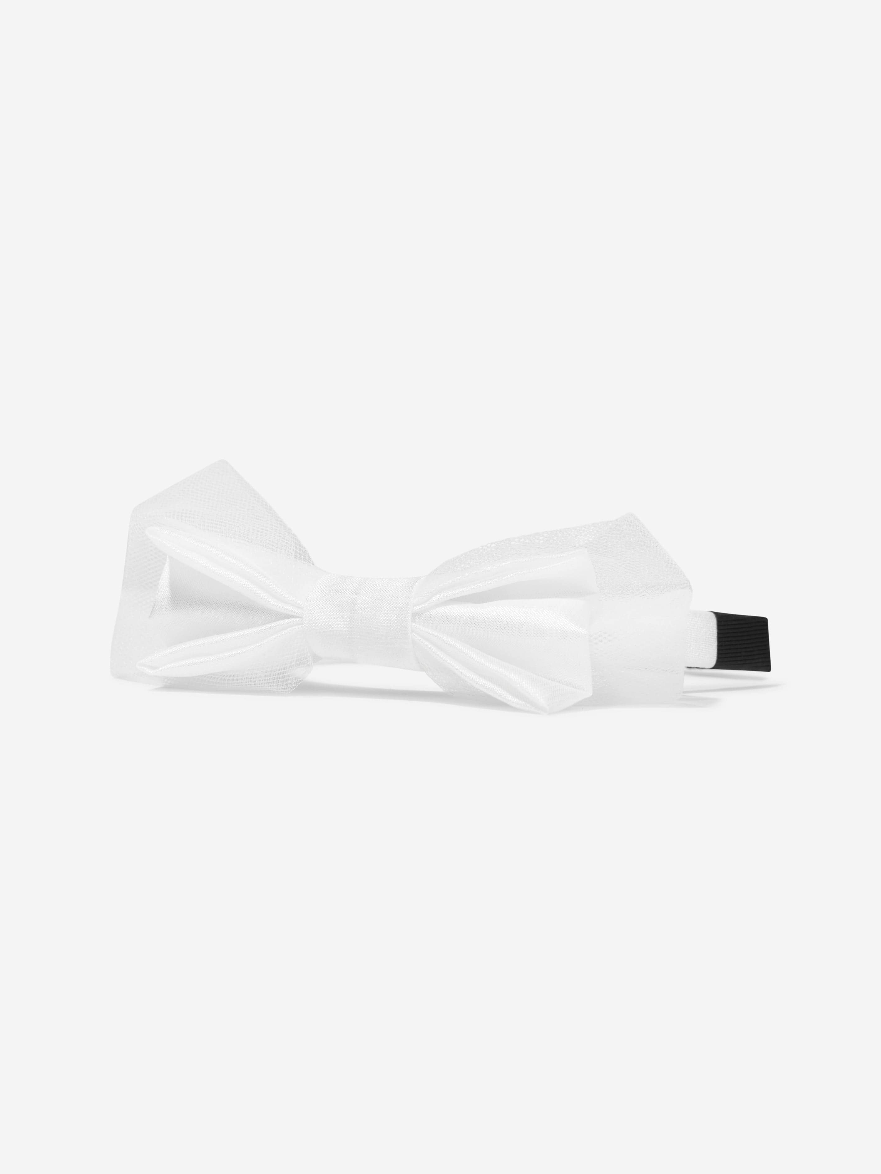 Rachel Riley Girls Tulle Bow Headband in Ivory