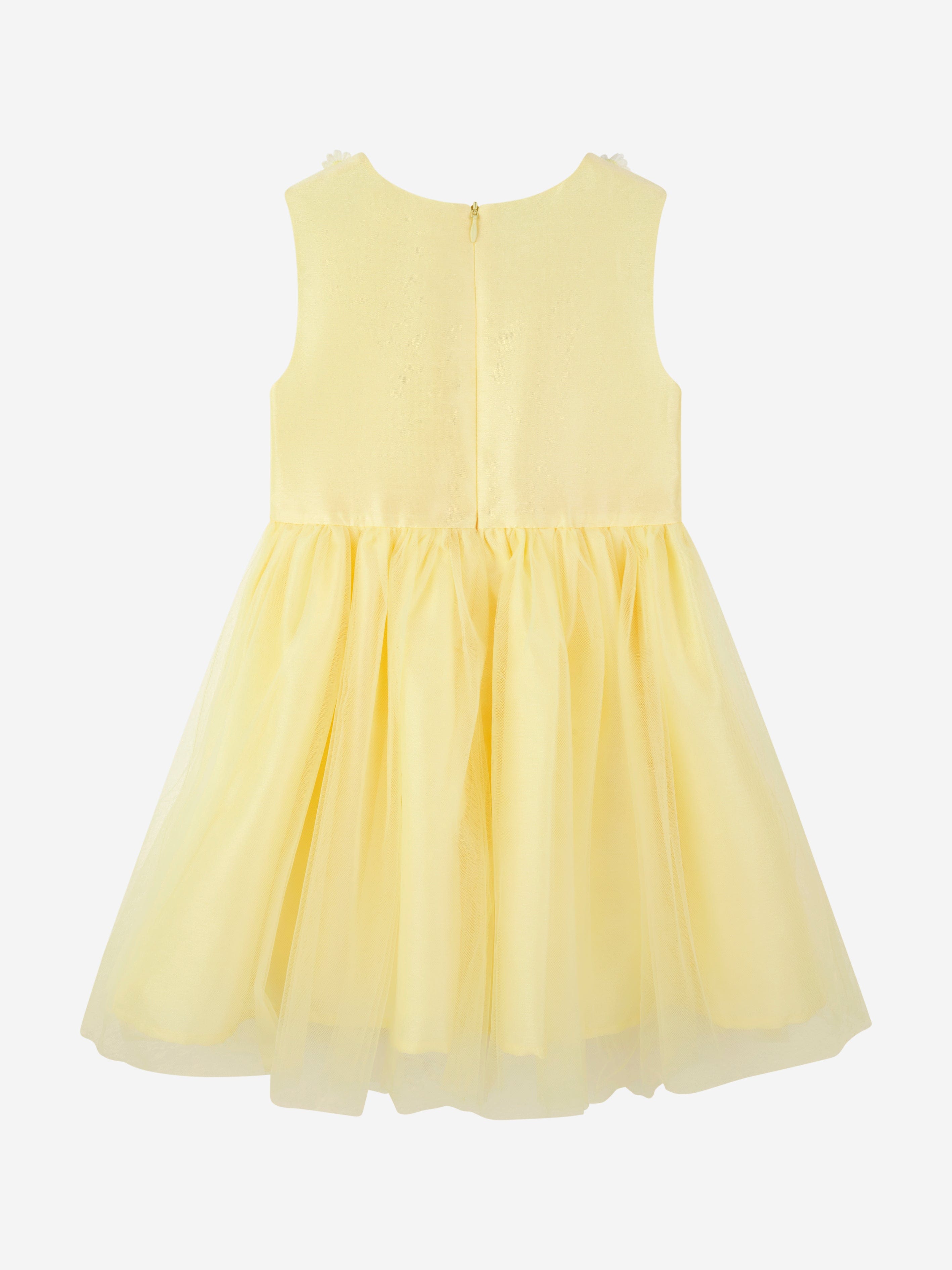 Rachel Riley Girls Daisy Tulle Dress in Yellow