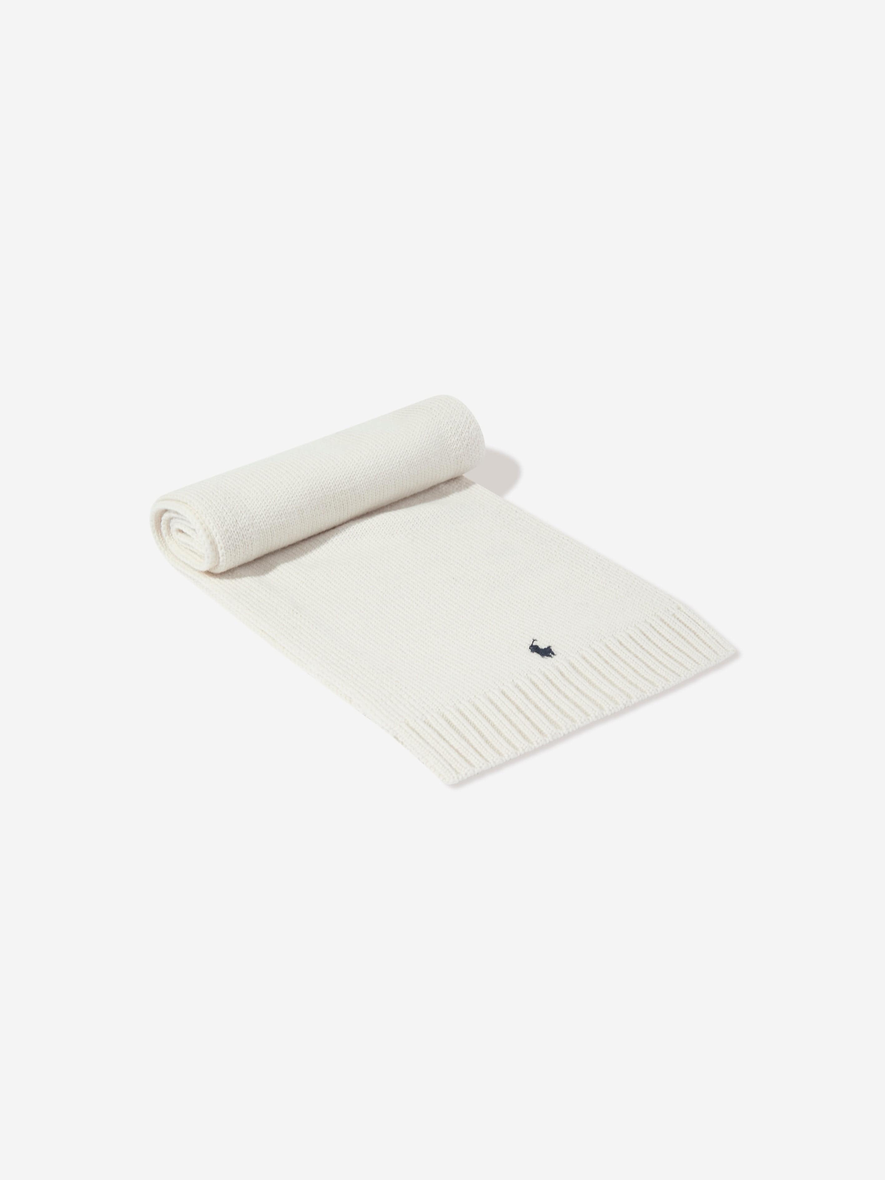 Ralph Lauren Boys Merino Wool Scarf in Ivory