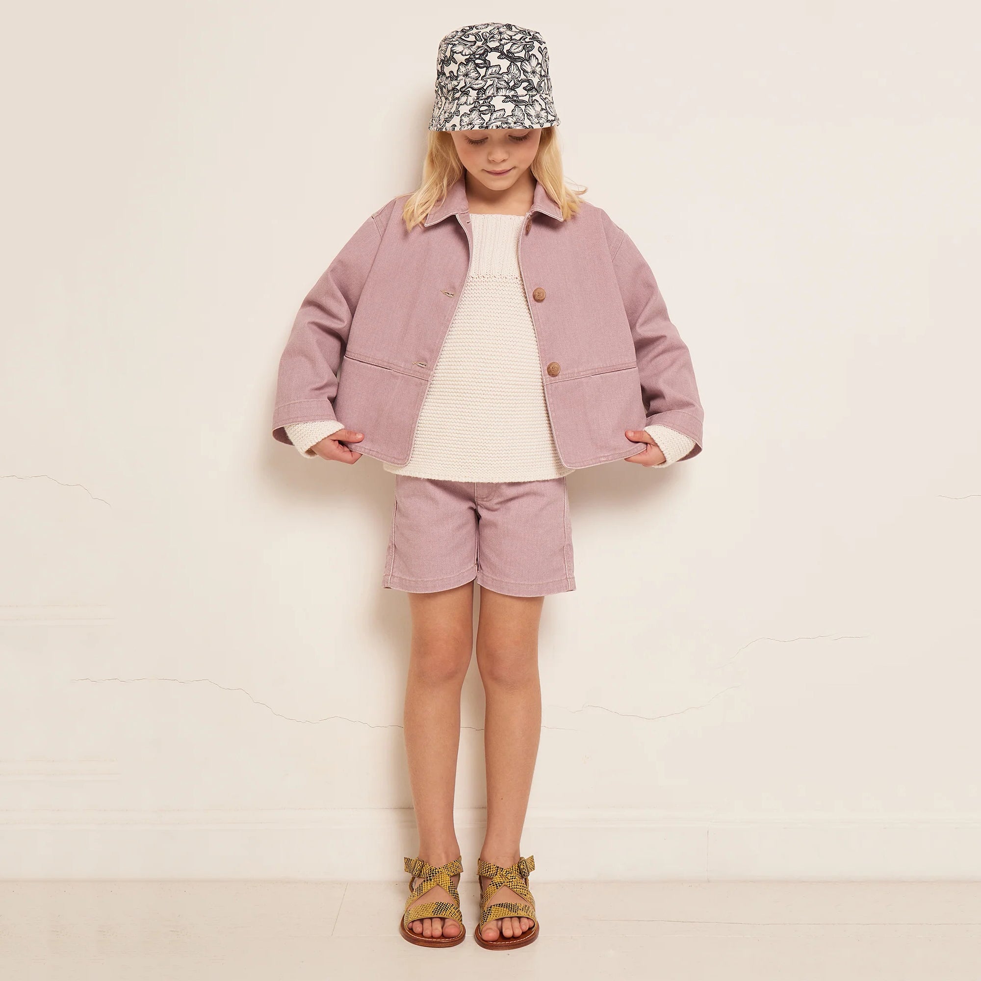 Girls Lilac Cotton Shorts