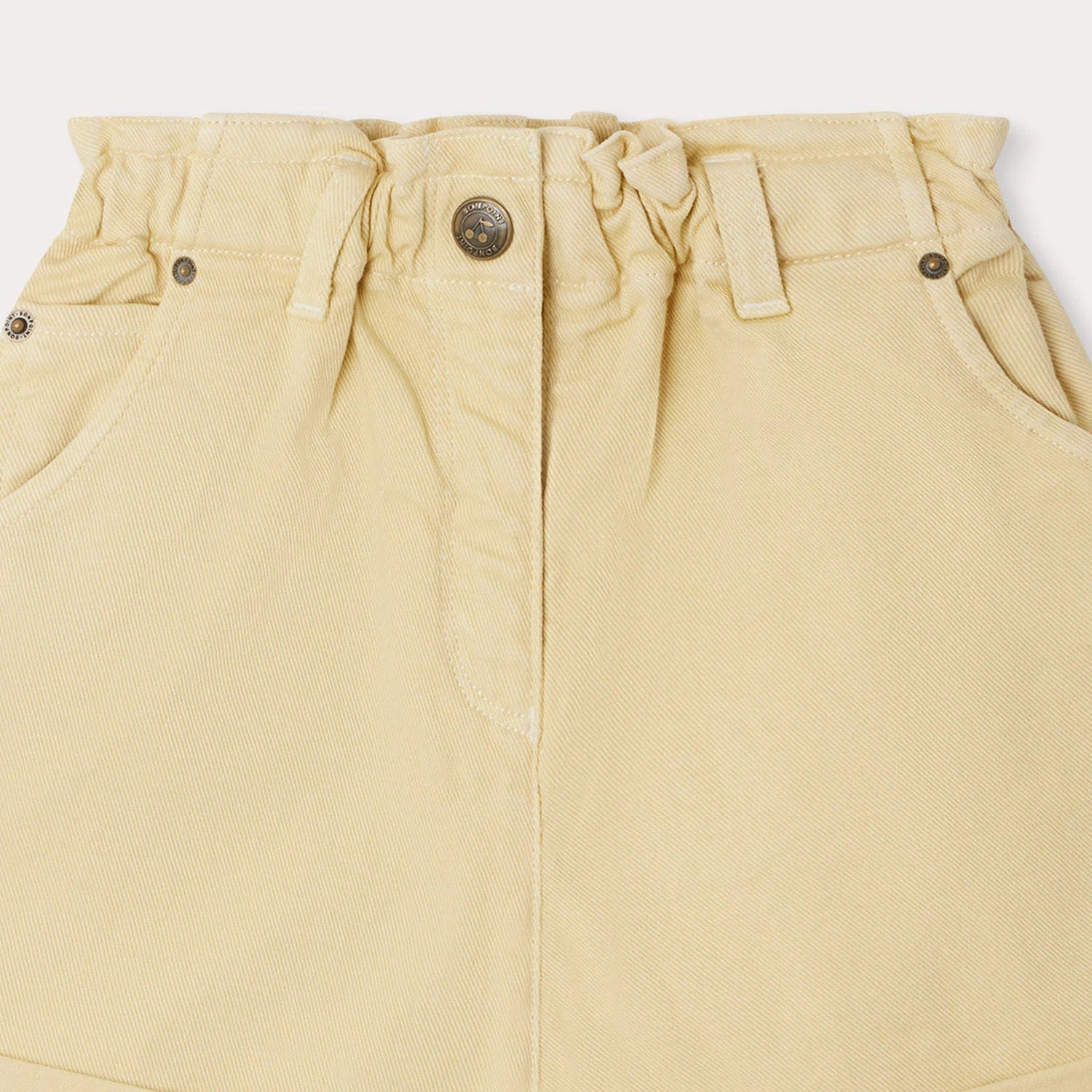 Girls Beige Cotton Shorts