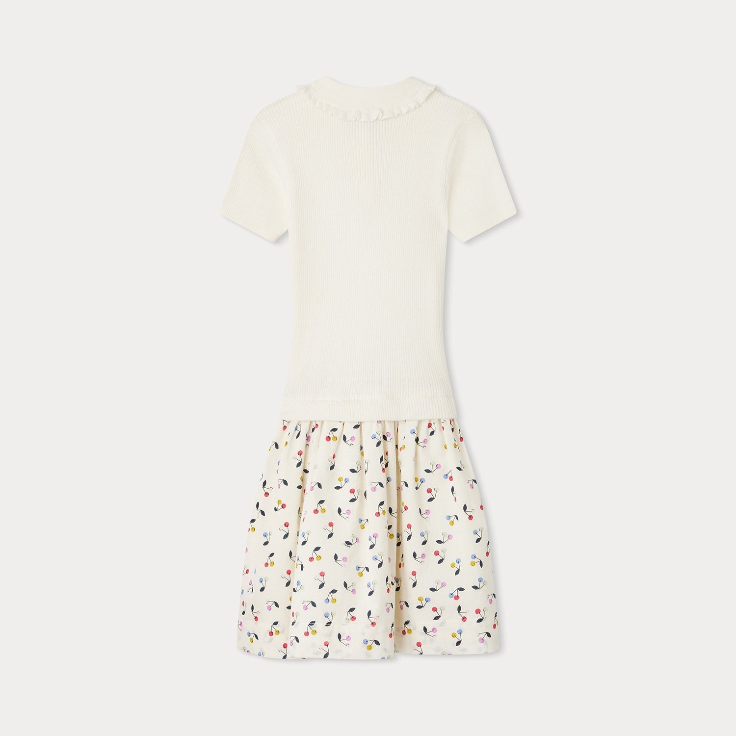 Girls White Logo Cotton Dress