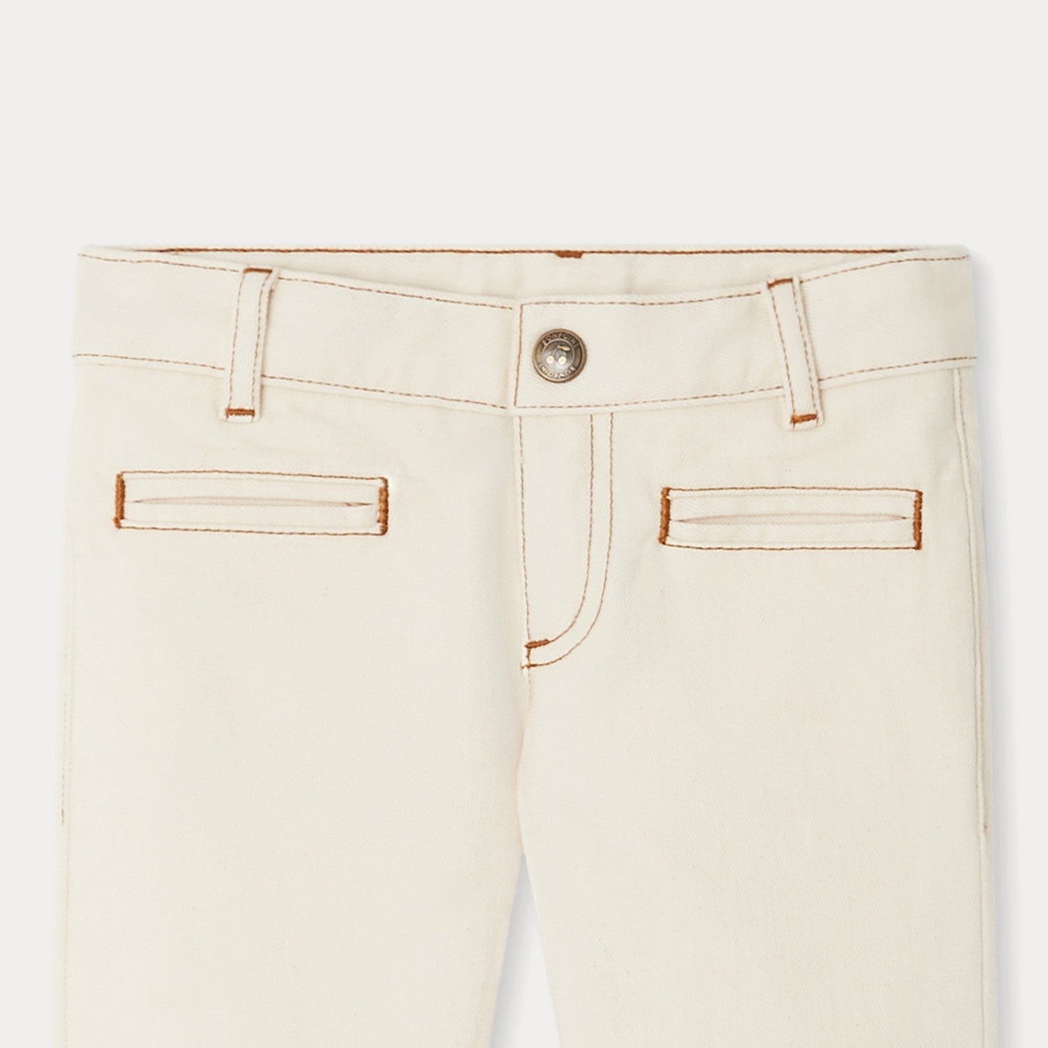 Girls White Cotton Trousers