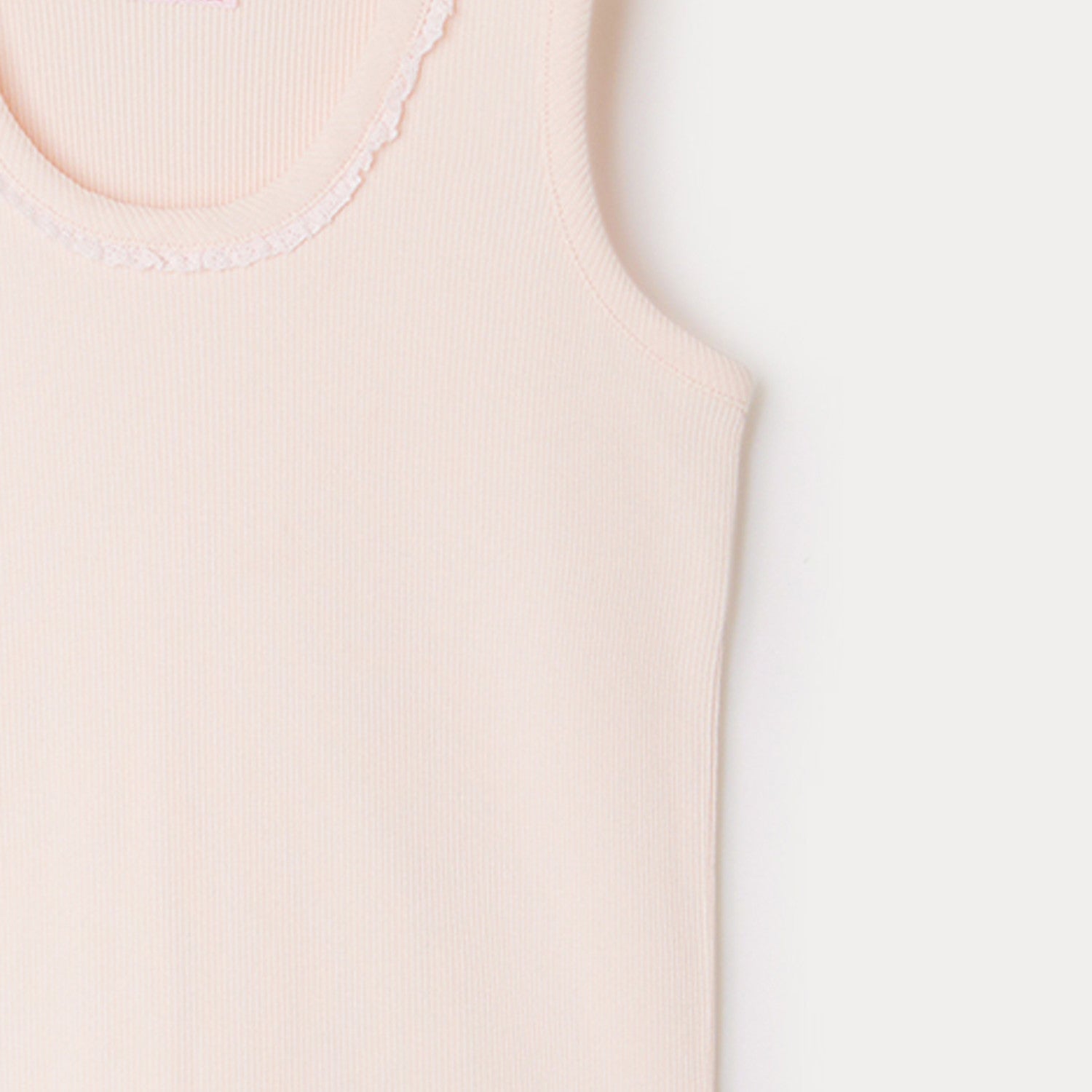 Girls Pale Pink Cotton Vest
