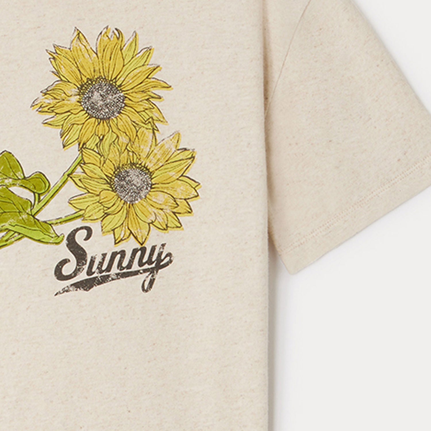 Girls White Printed Cotton T-Shirt