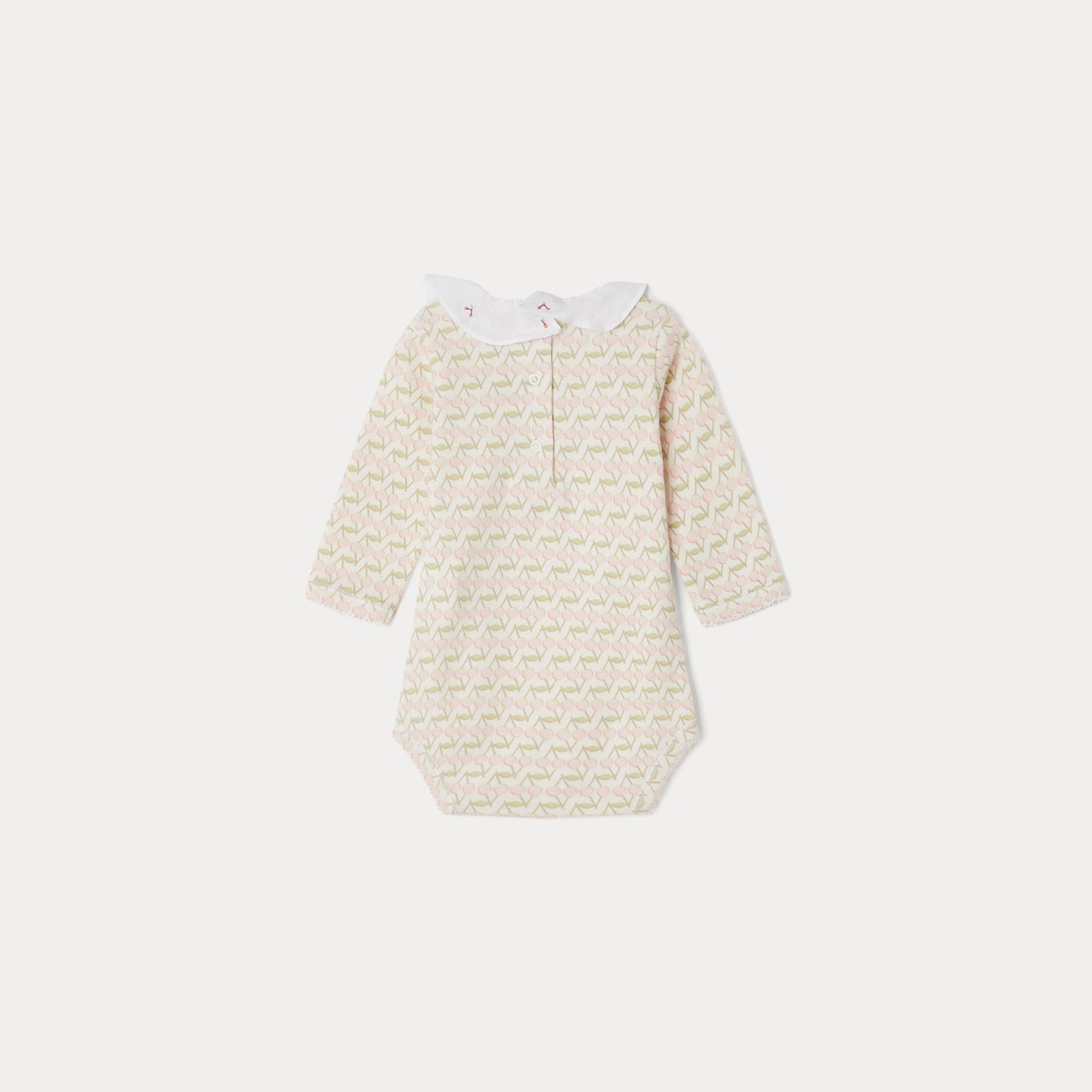 Baby Girls Pink Logo Cotton Babysuit