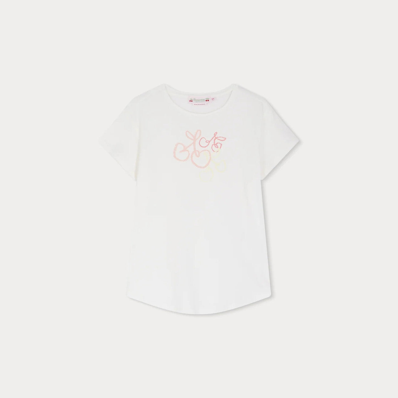 Girls White Cotton T-Shirt