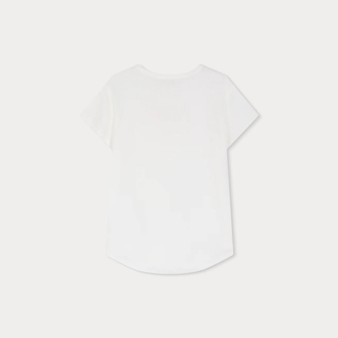 Girls White Cotton T-Shirt