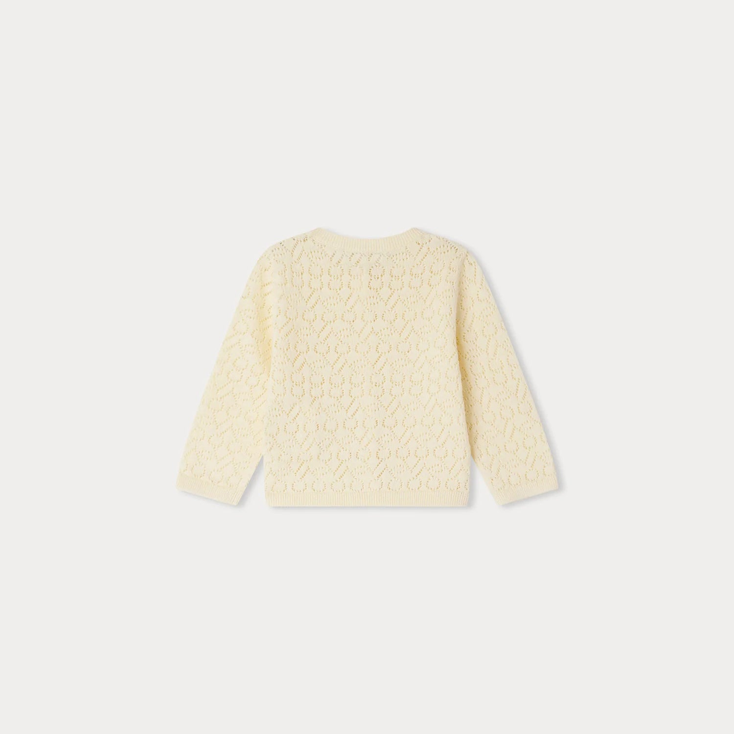 Baby Girls Light Yellow Cherry Cotton Cardigan