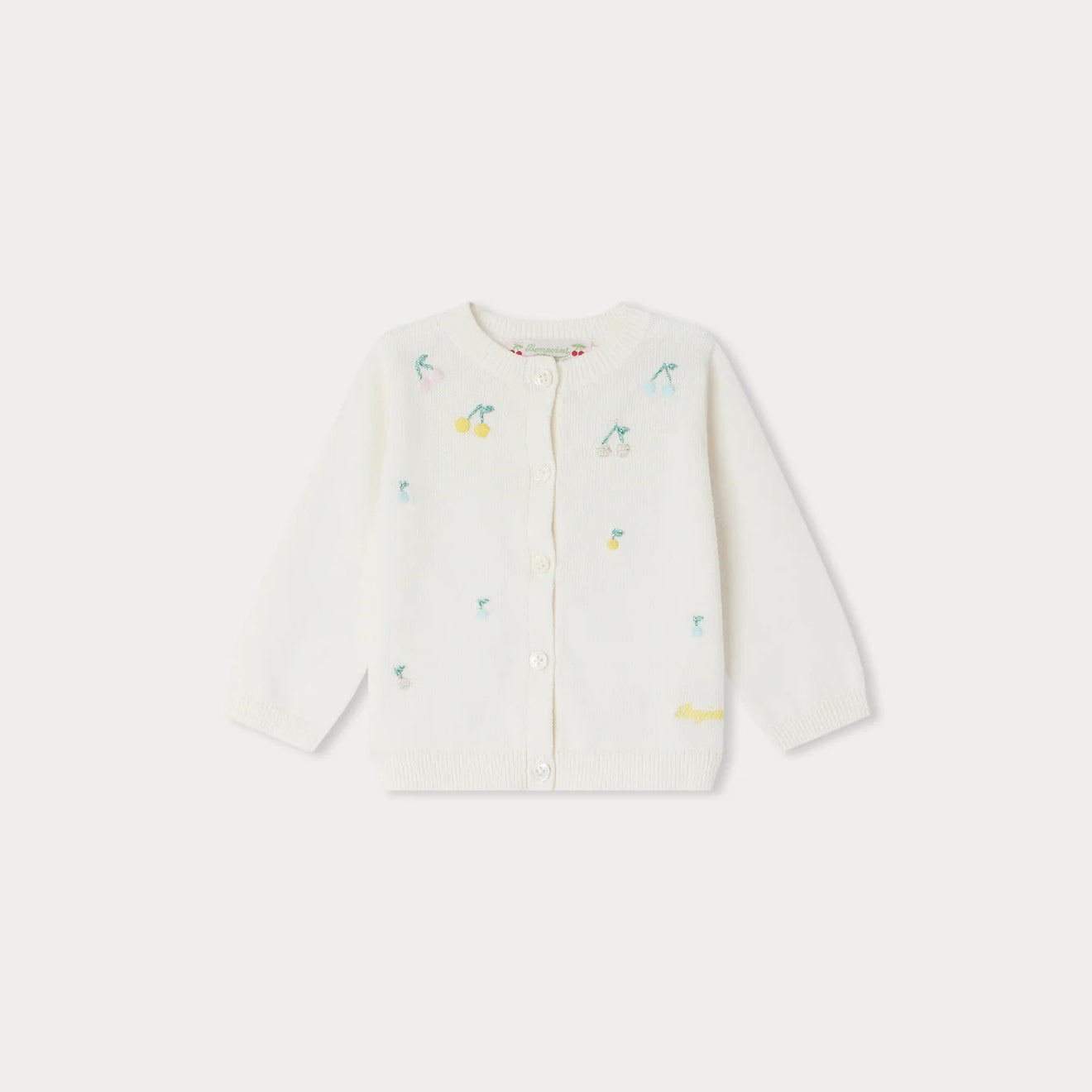 Baby Girls White Embroidered Cotton Cardigan