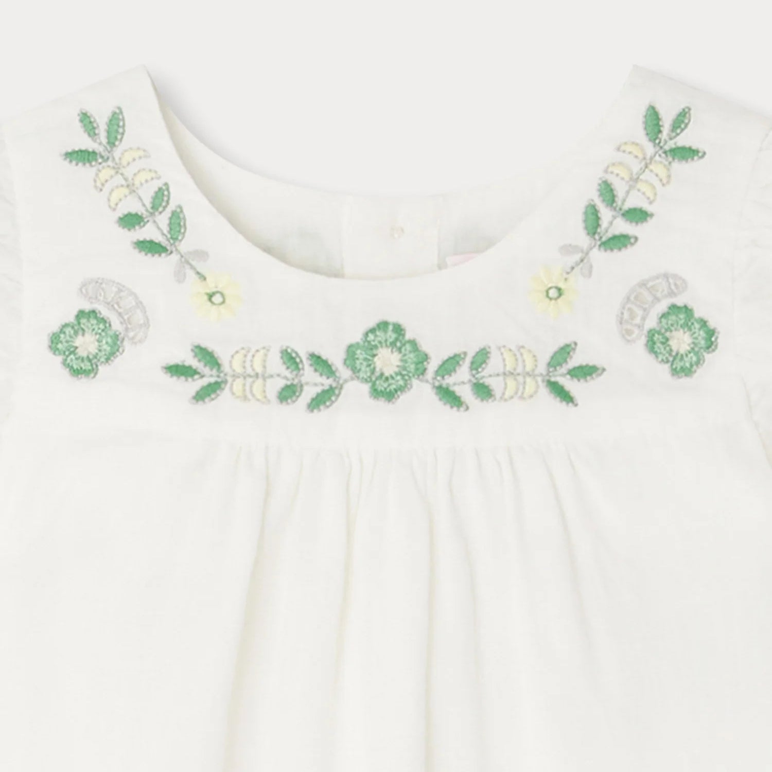 Baby Girls White Embroidered Cotton Dress