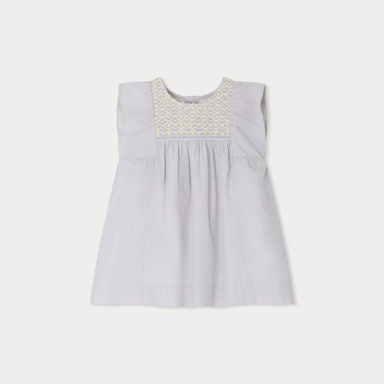 Baby Girls Grey Blue Cotton Dress