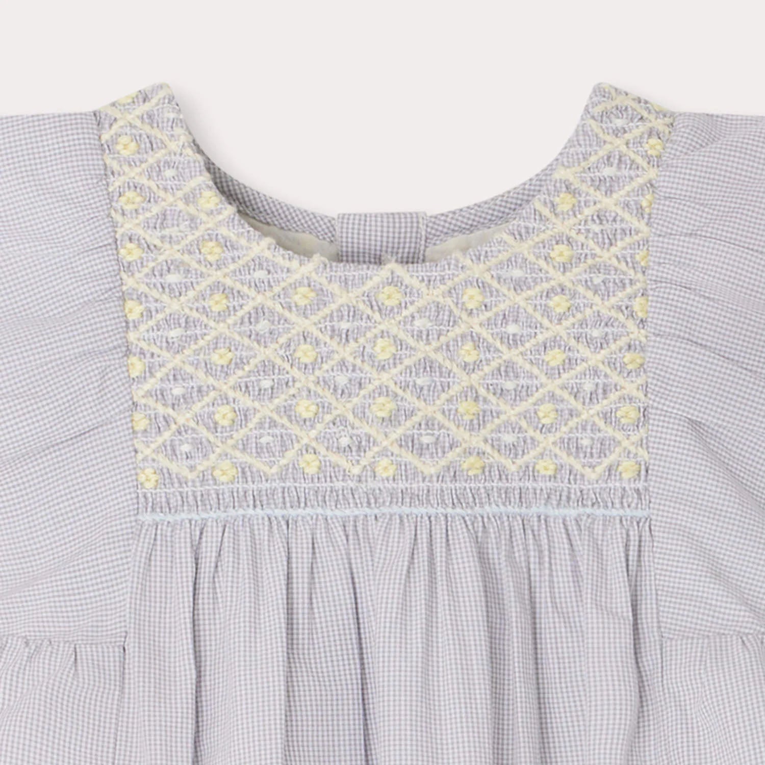 Baby Girls Grey Blue Cotton Dress