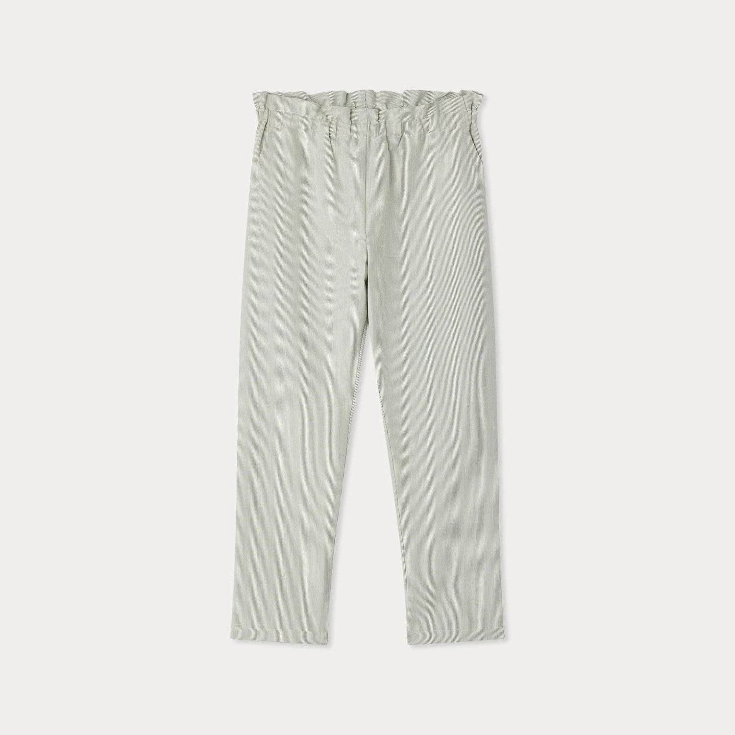 Girls Light Green Stripes Trousers