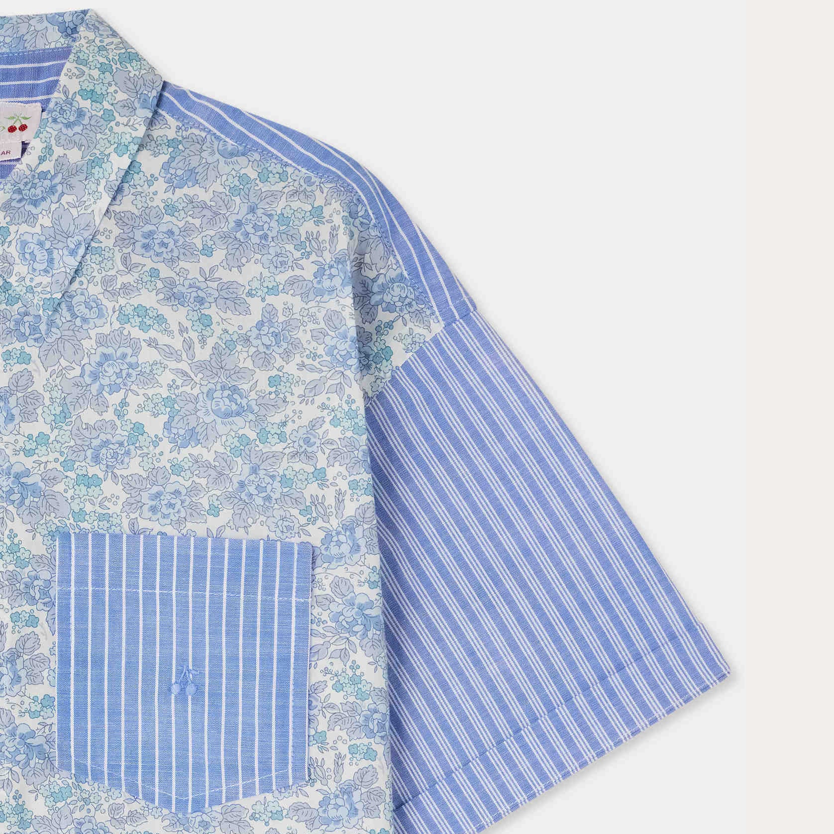 Girls Blue Stripes Cotton Blouse