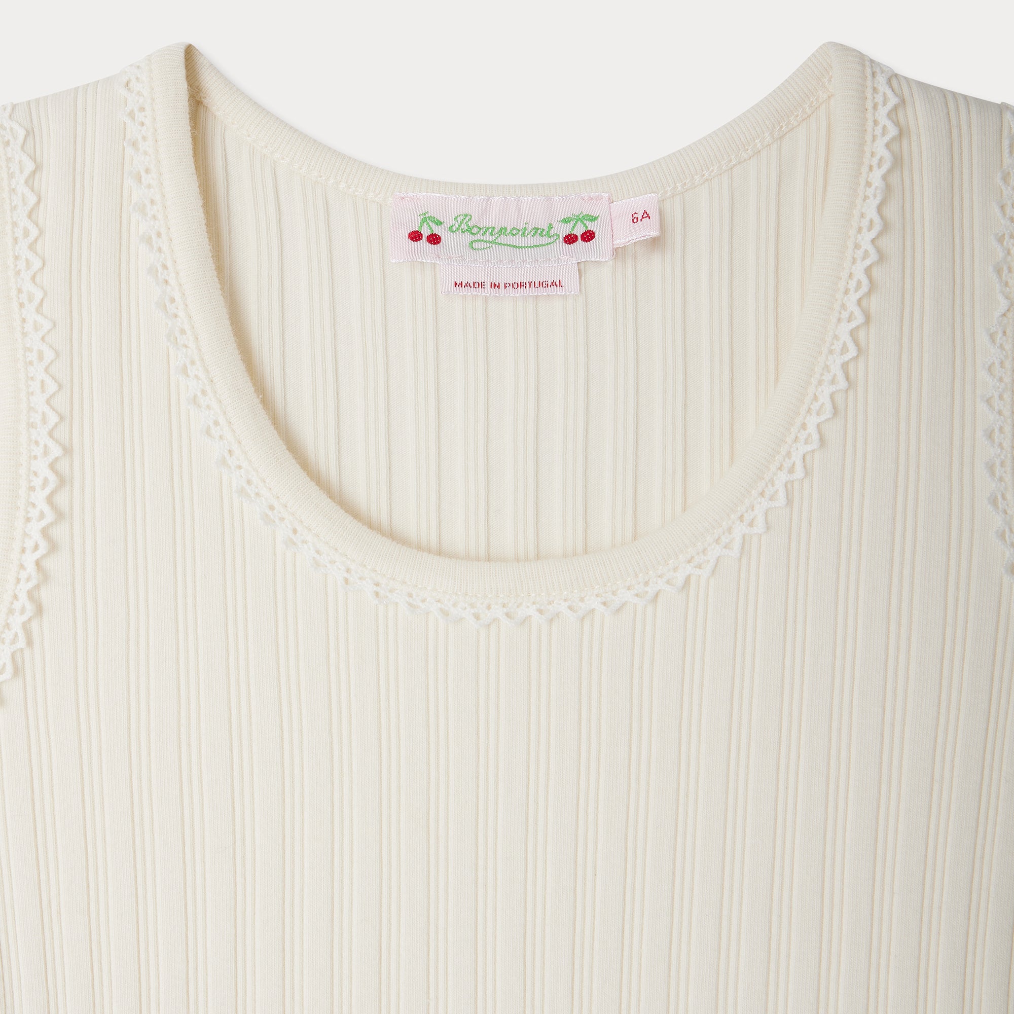Girls White Cotton Vest