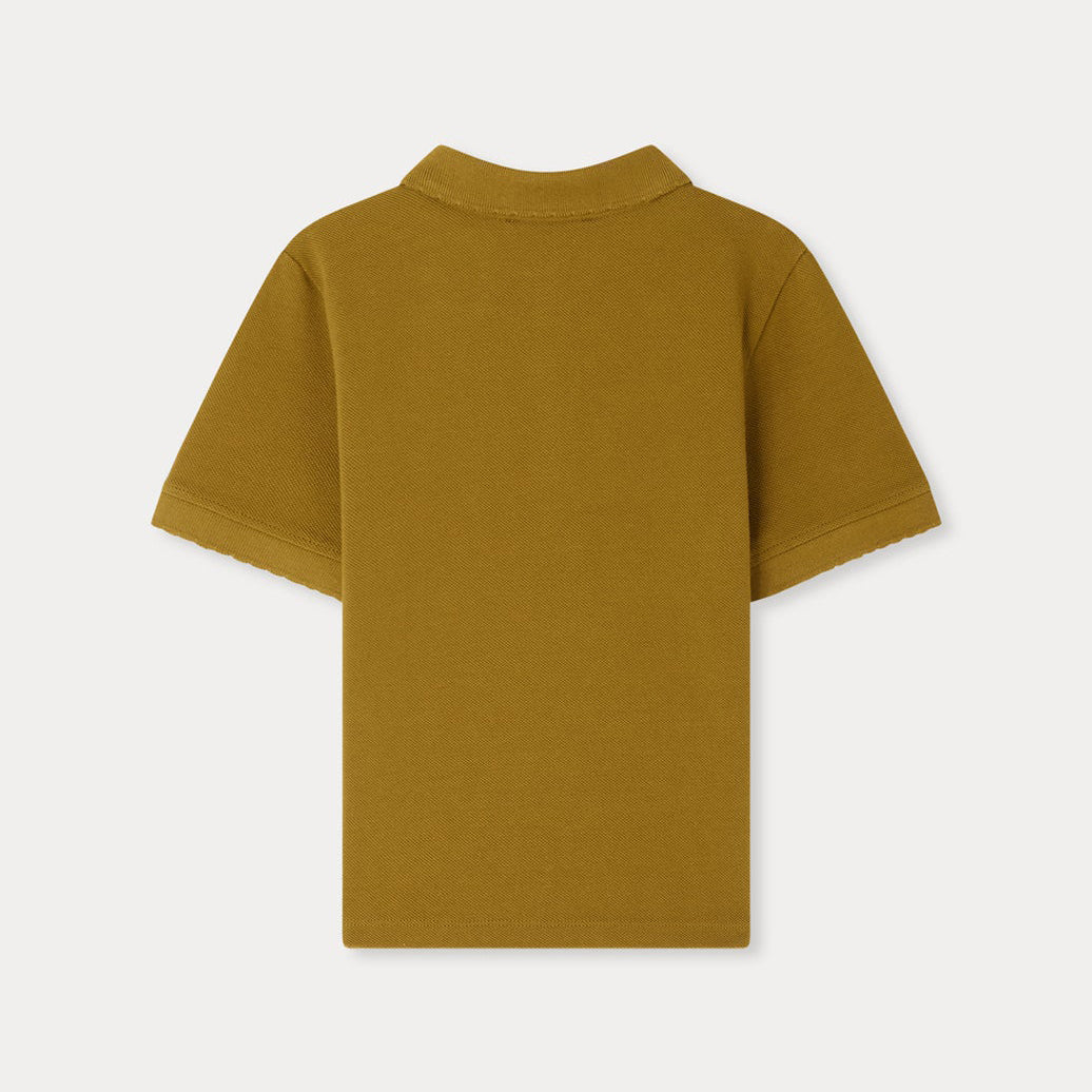 Girls Green Bronze Cotton Polo Shirt