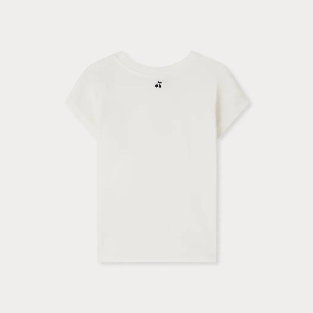 Girls White Cotton T-Shirt