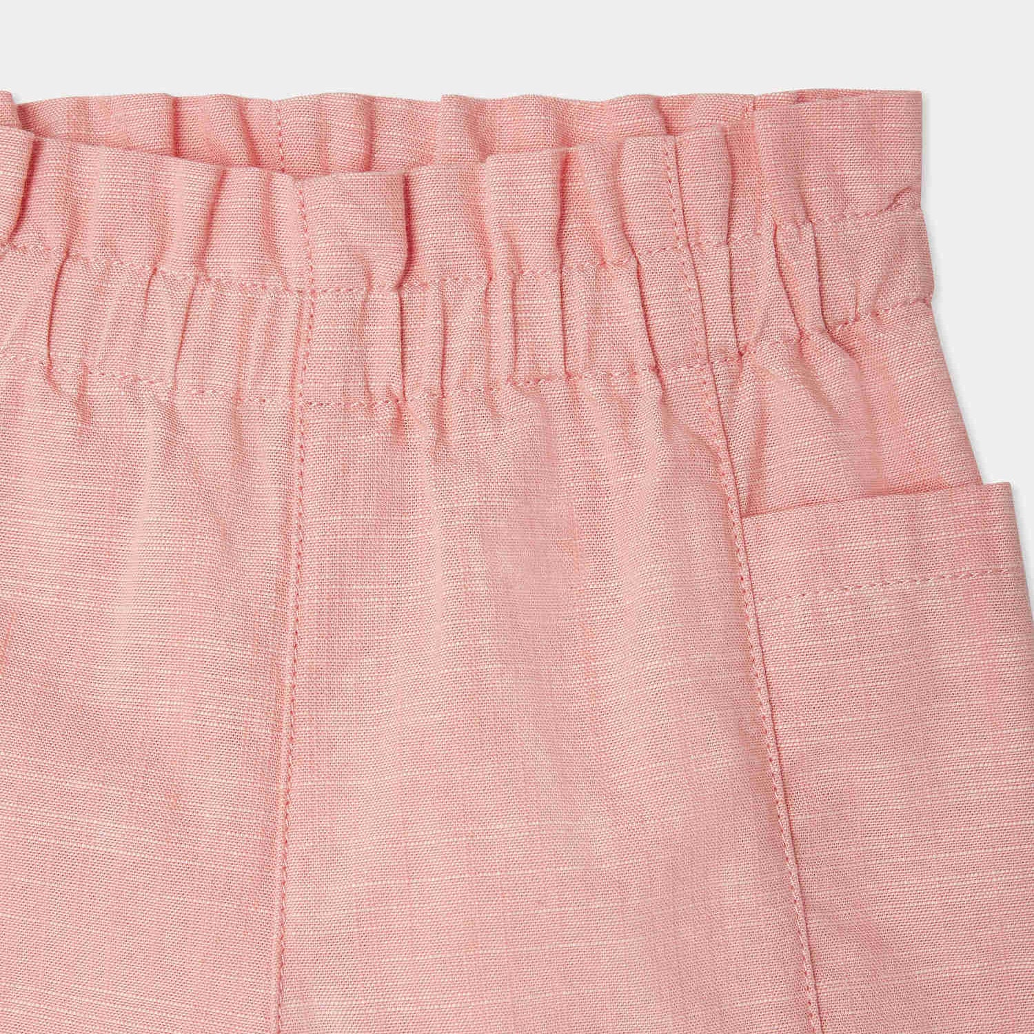 Baby Girls Pink Cotton Shorts
