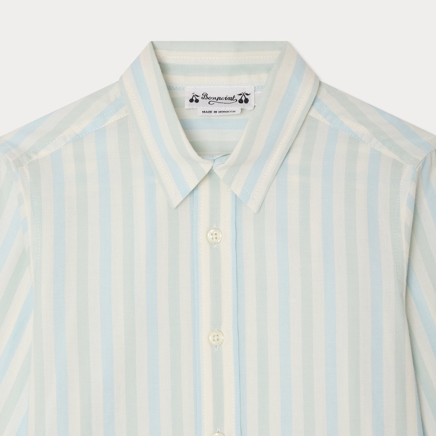 Boys Blue & Green Stripes Cotton Shirt