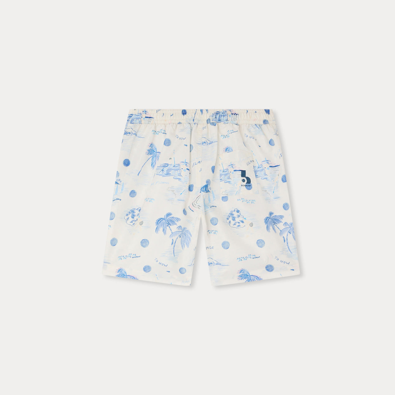 Boys Light Blue Printed Swim Shorts