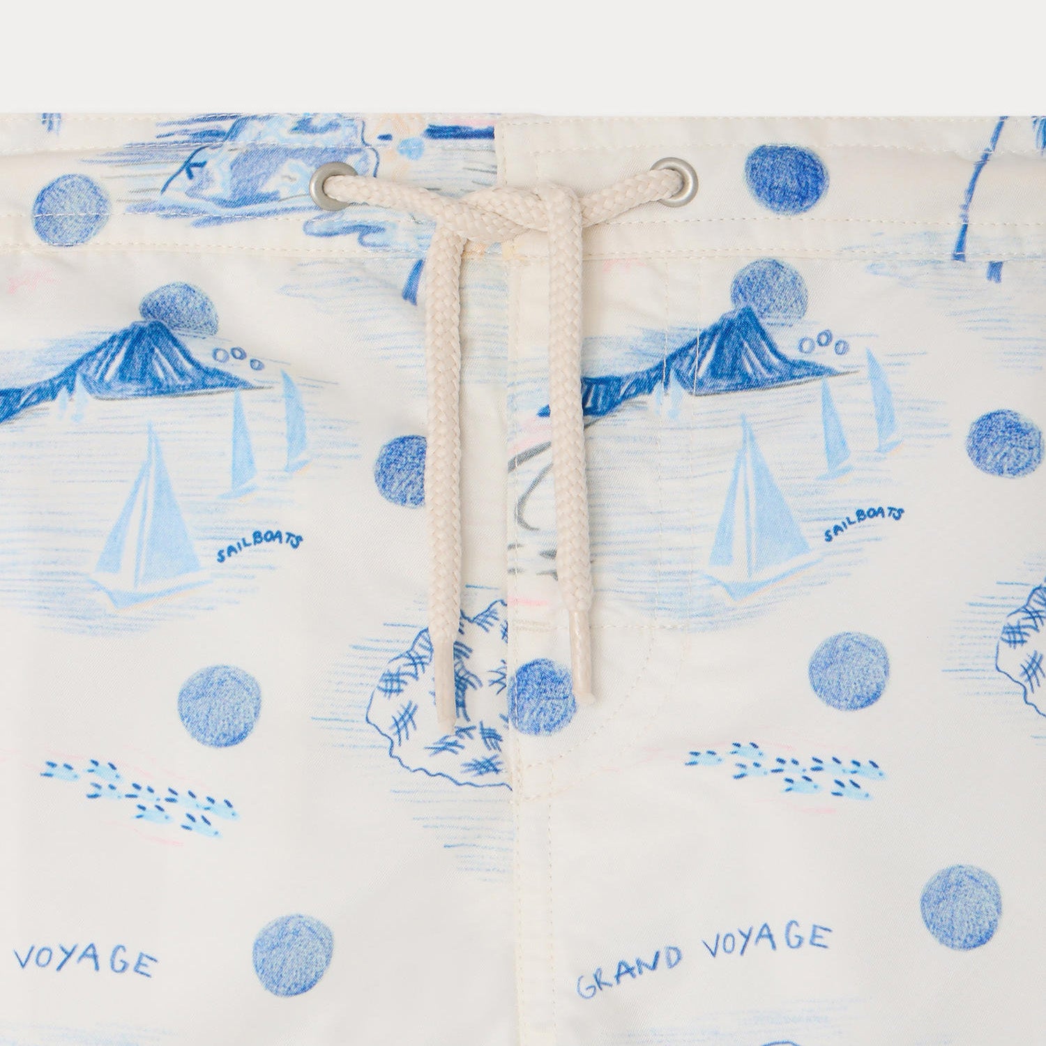 Boys Light Blue Printed Swim Shorts
