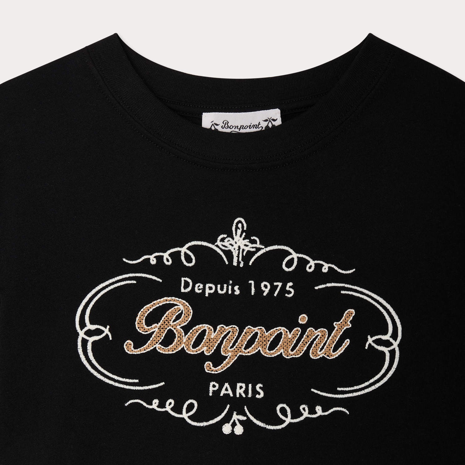 Boys Black Logo Cotton T-Shirt