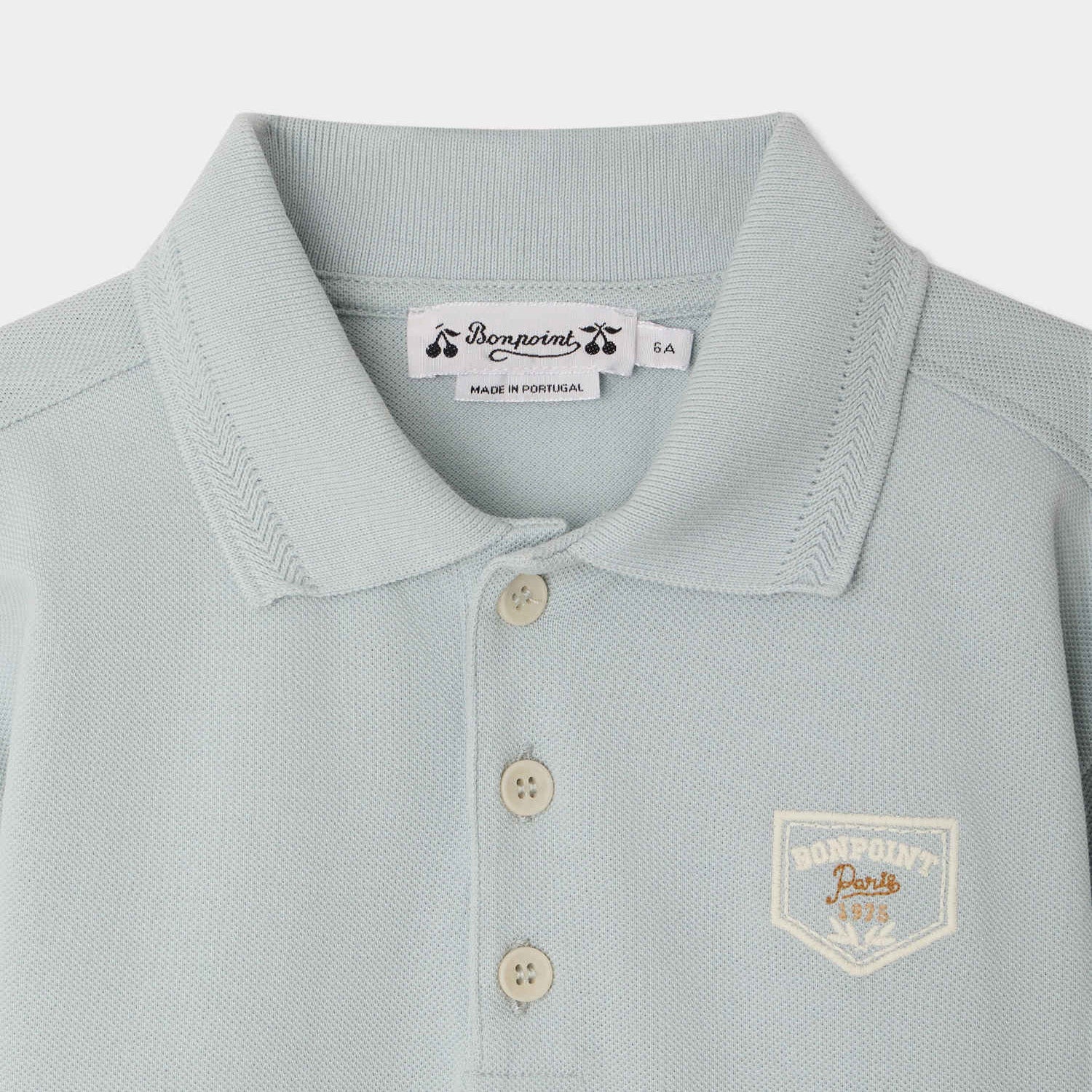 Boys Light Blue Cotton Polo Shirt