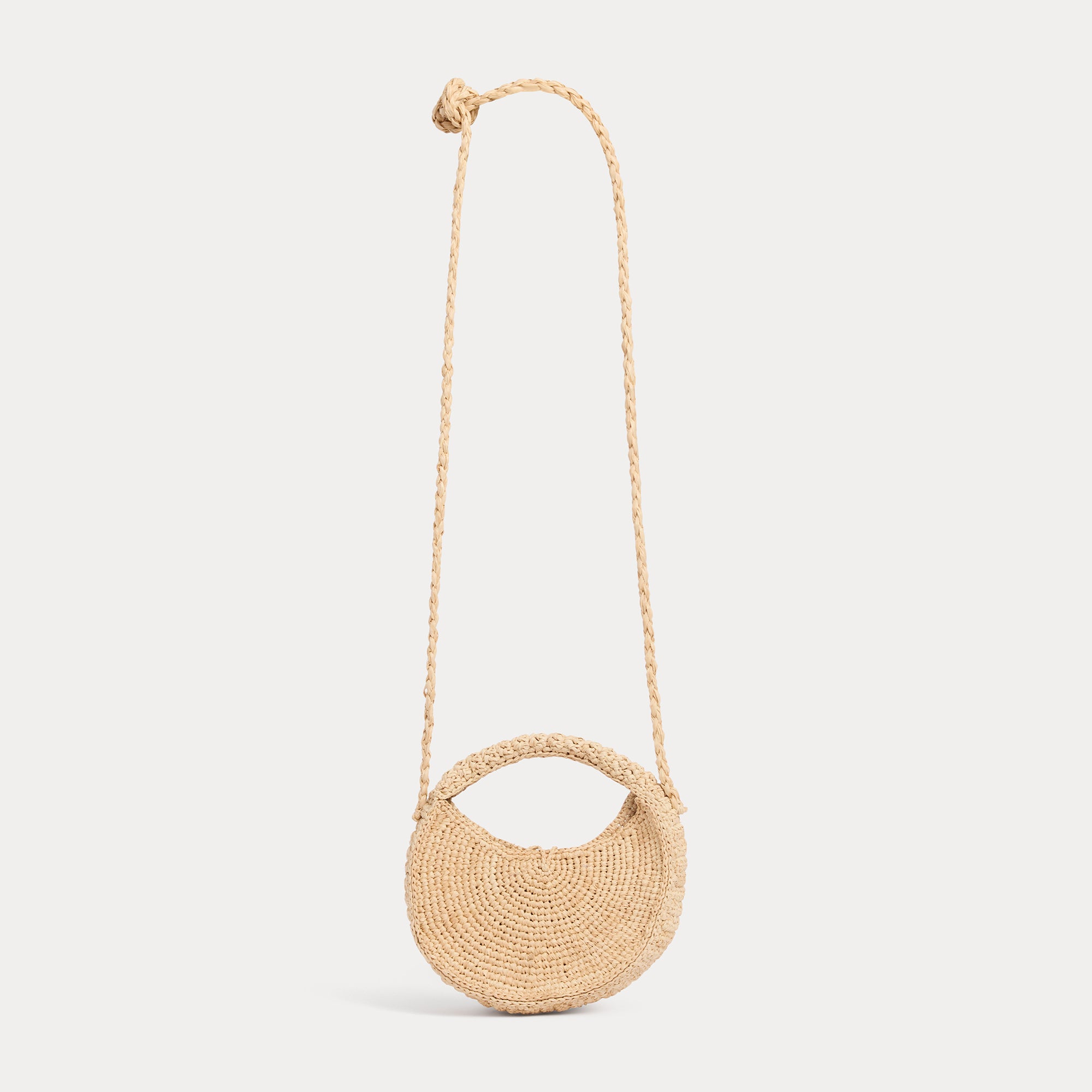 Girls Beige Raffia Shoulder Bag(19 x 19.5 x 10 cm)