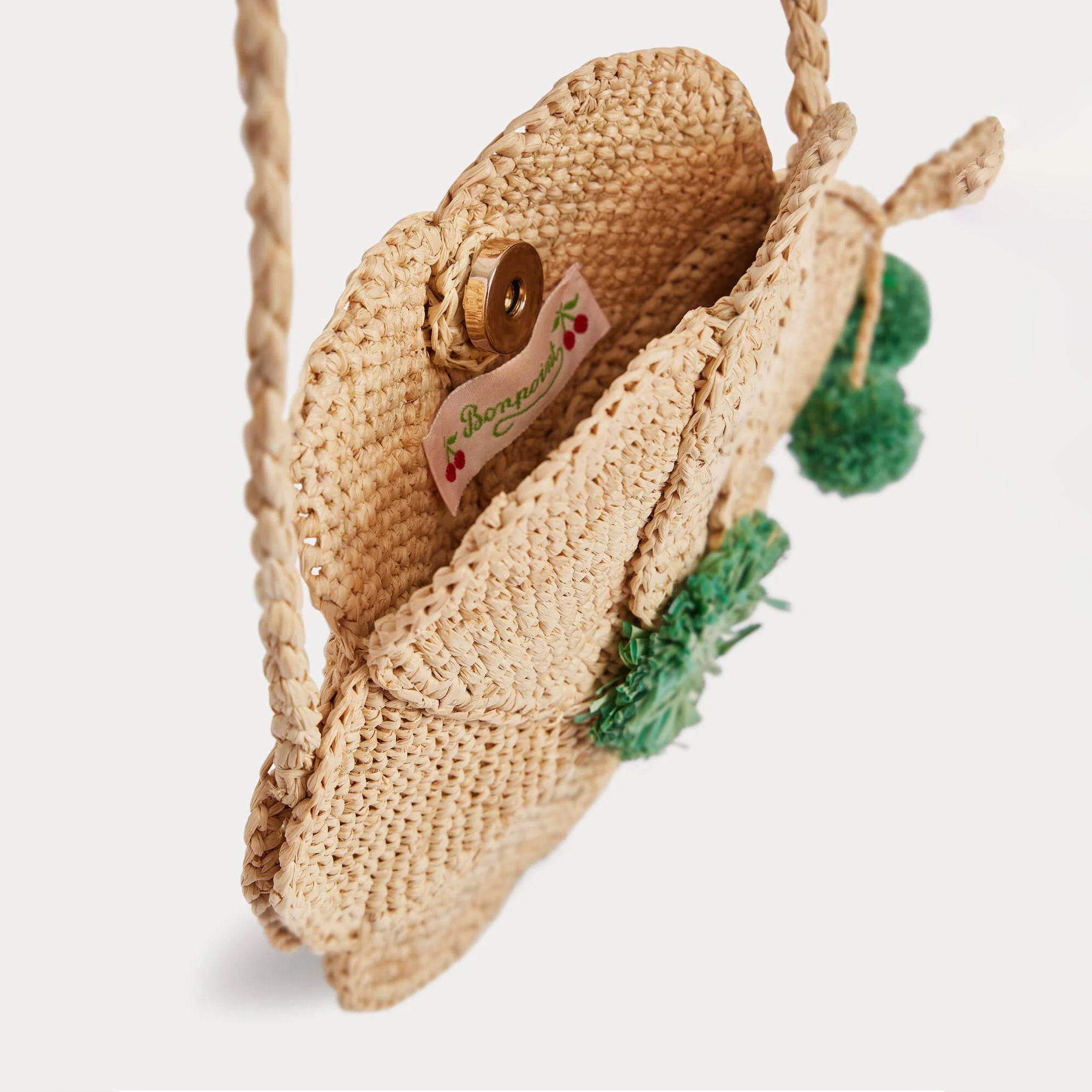 Girls Beige Raffia Shoulder Bag(16.5x16.5cm)