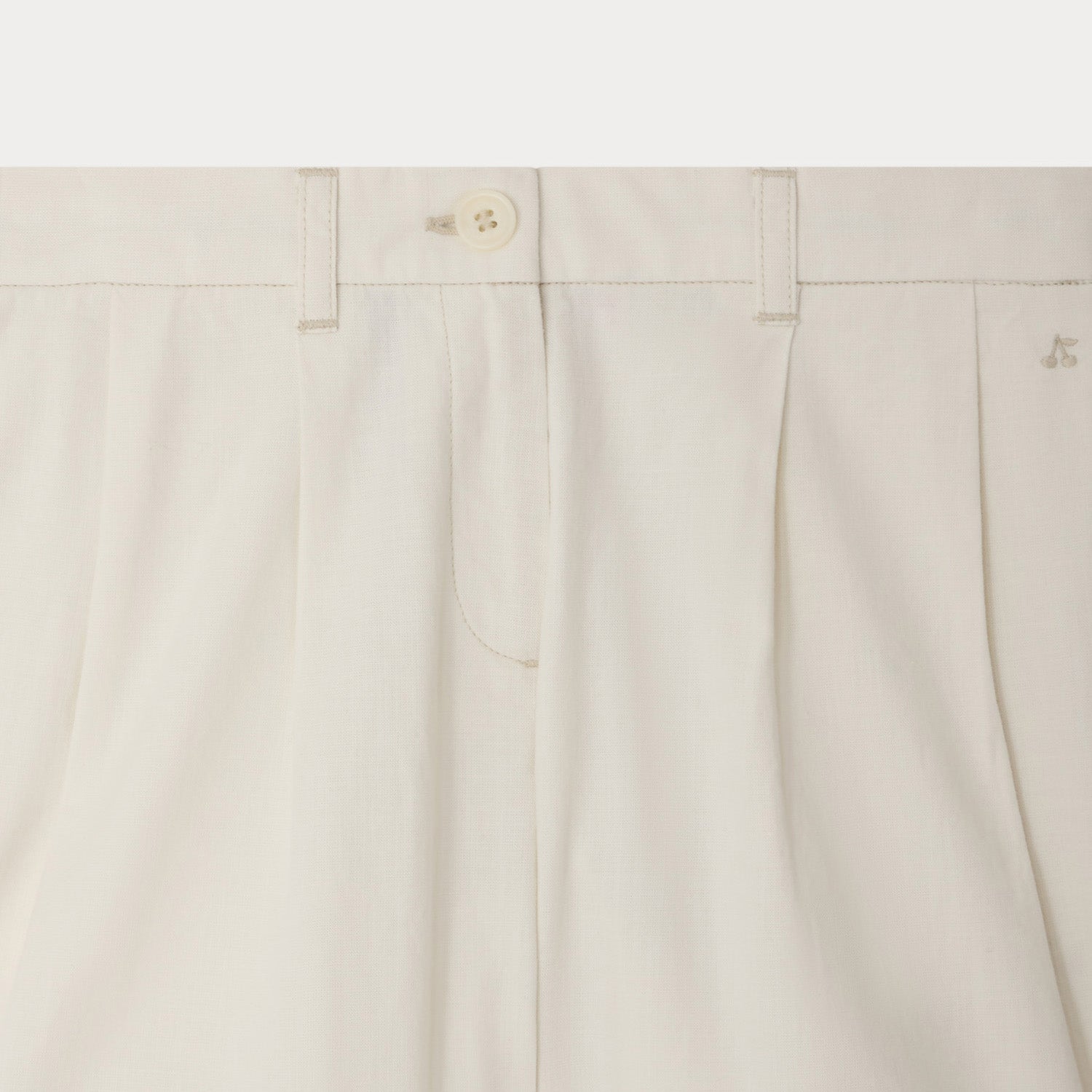 Girls White Cotton Shorts