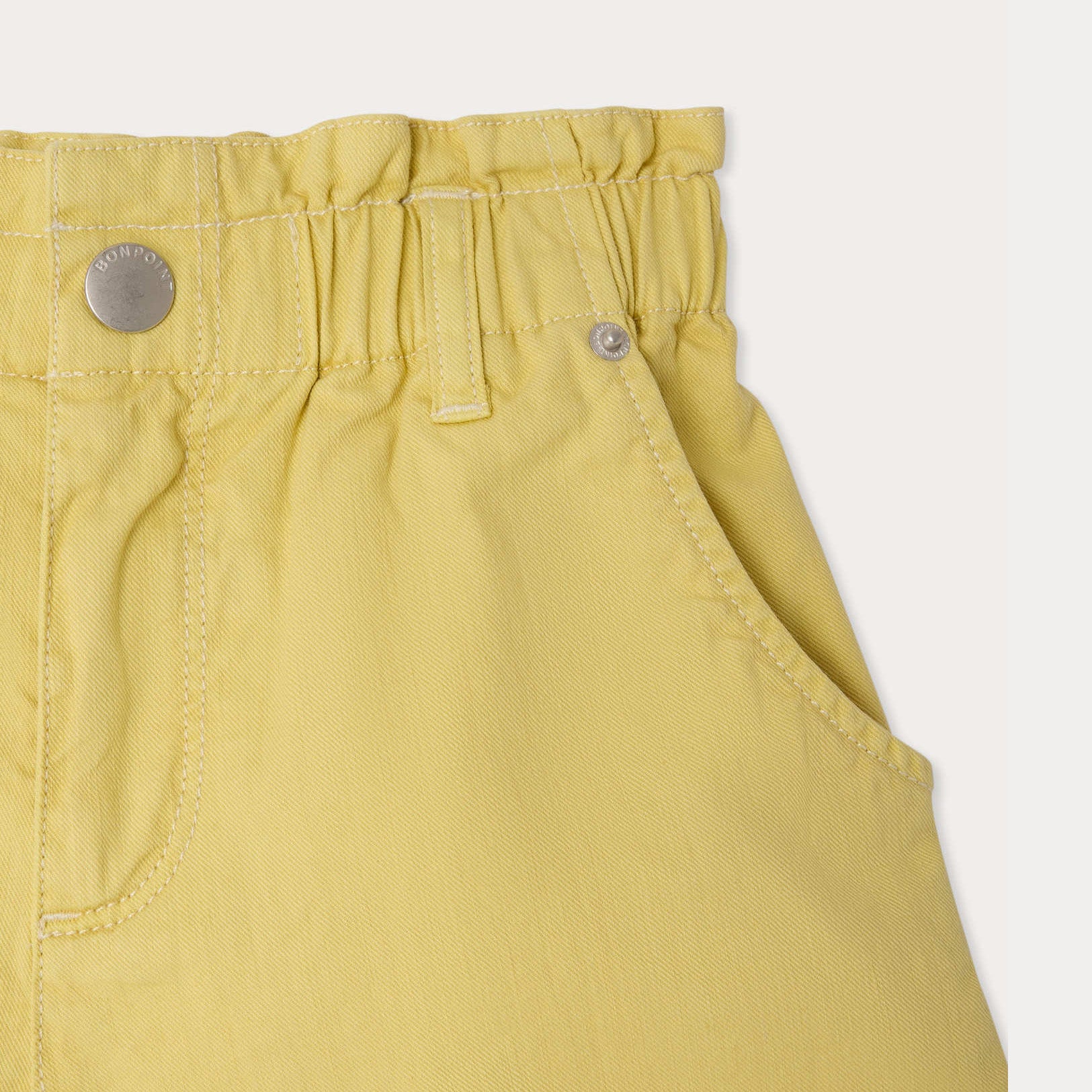 Girls Yellow Cotton Shorts