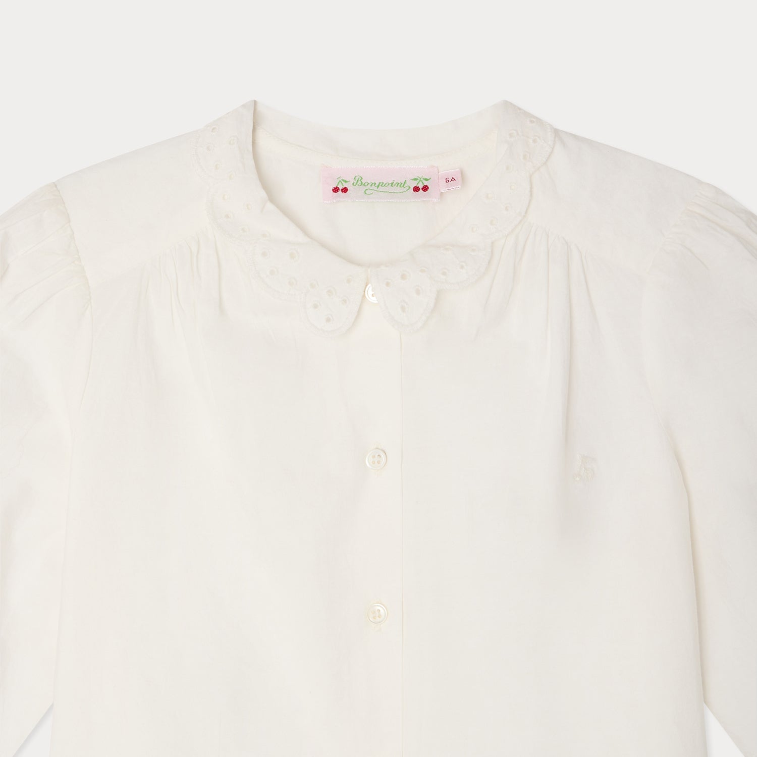 Girls White Embroidered Cotton Blouse