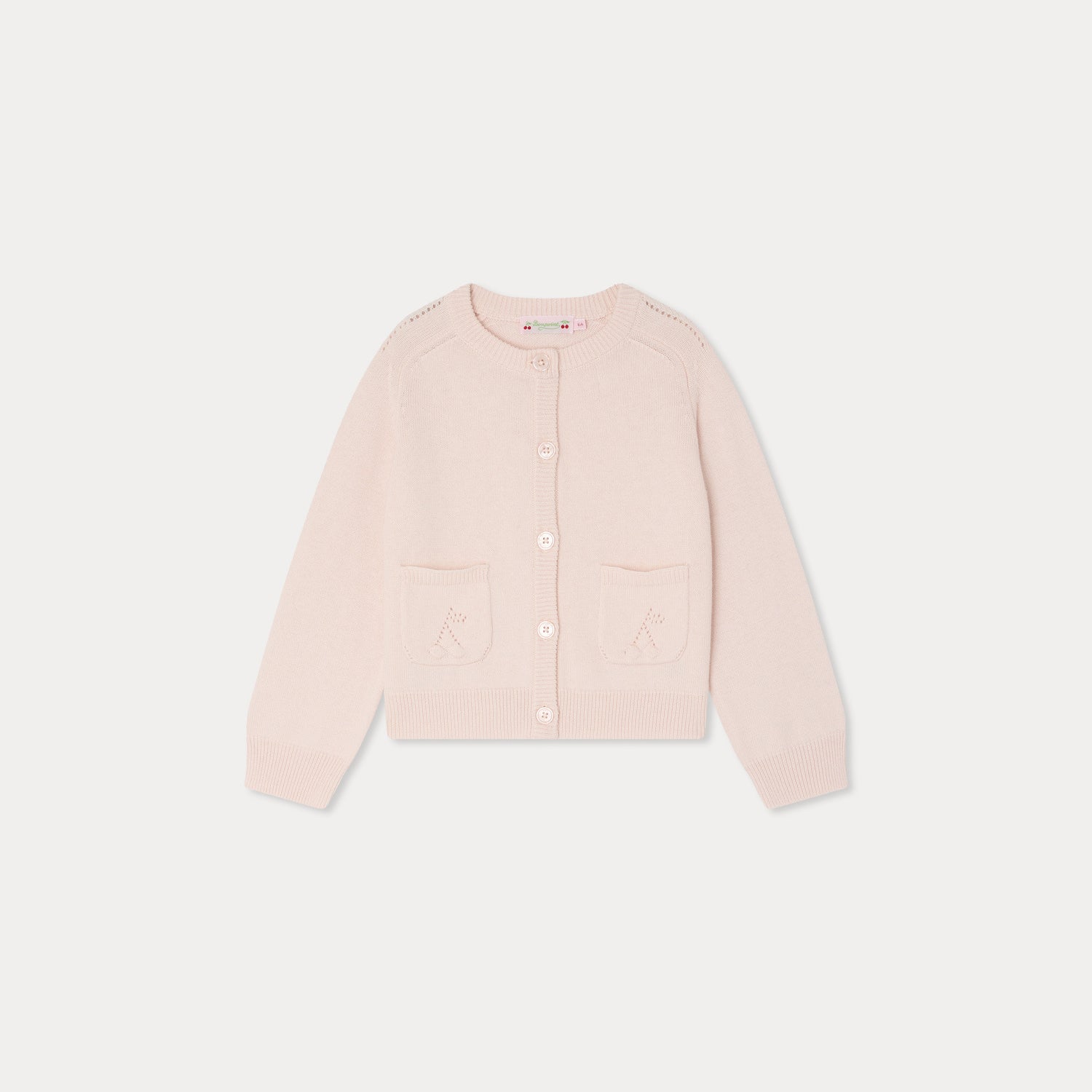 Girls Rose Pink Cotton Cardigan
