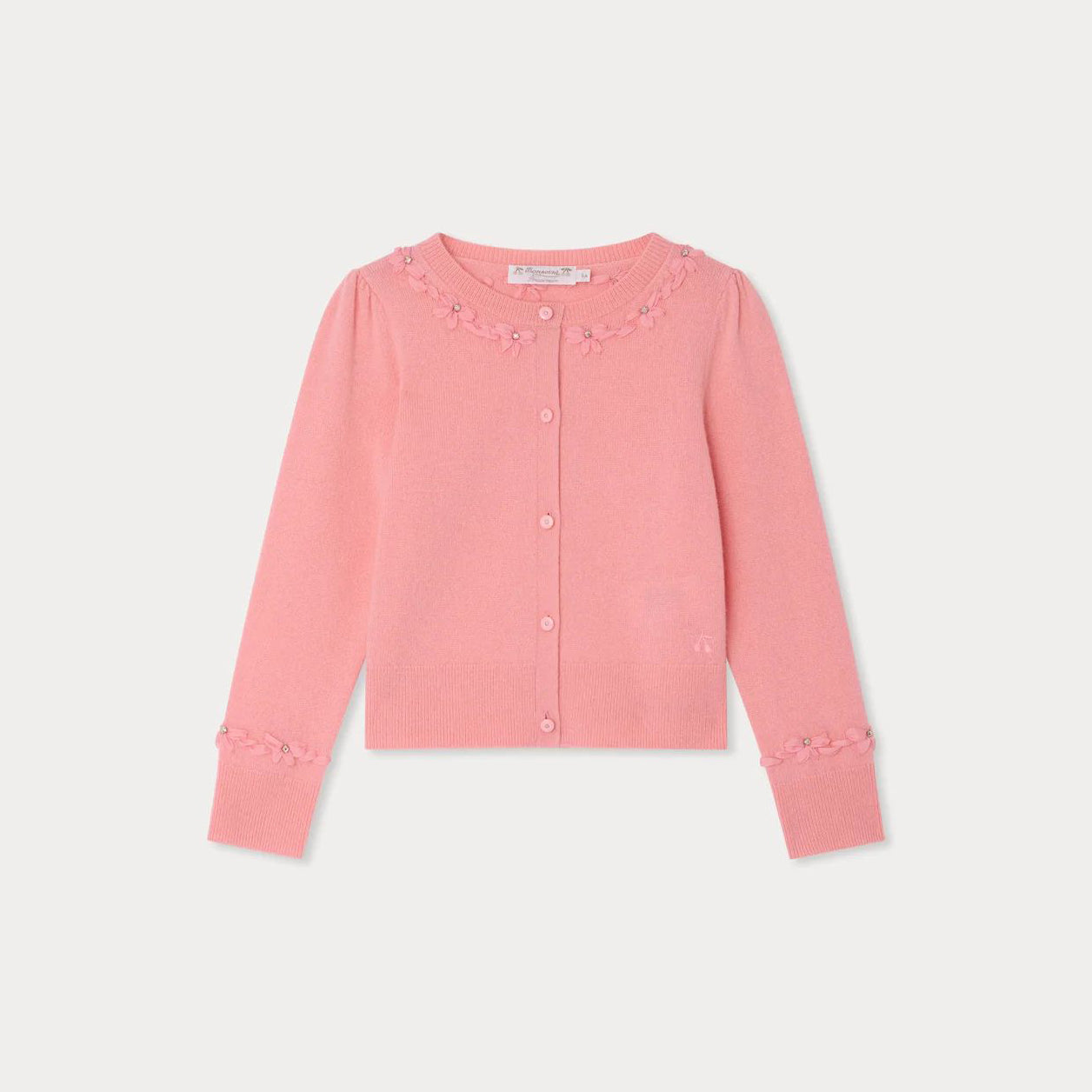Girls Pink Cashmere Knit Cardigan