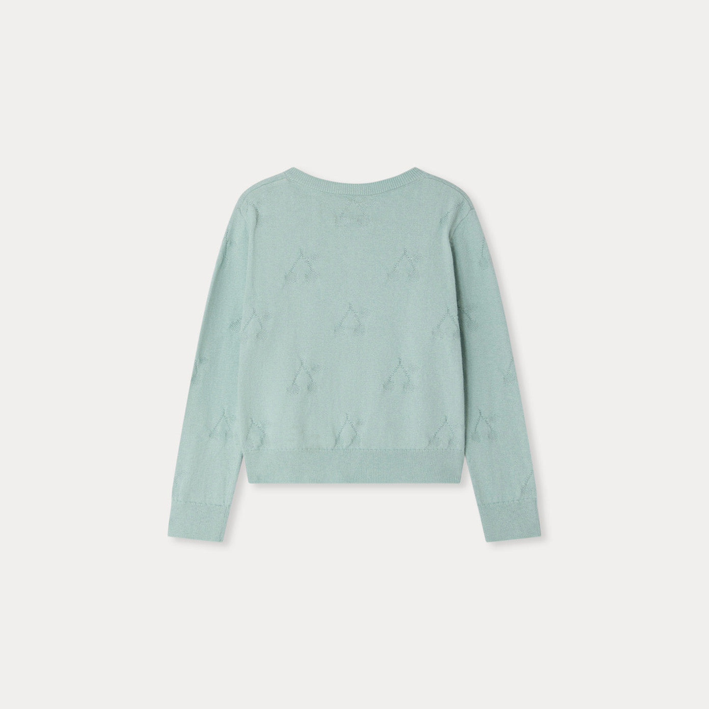 Girls Light Green Cotton Cardigan
