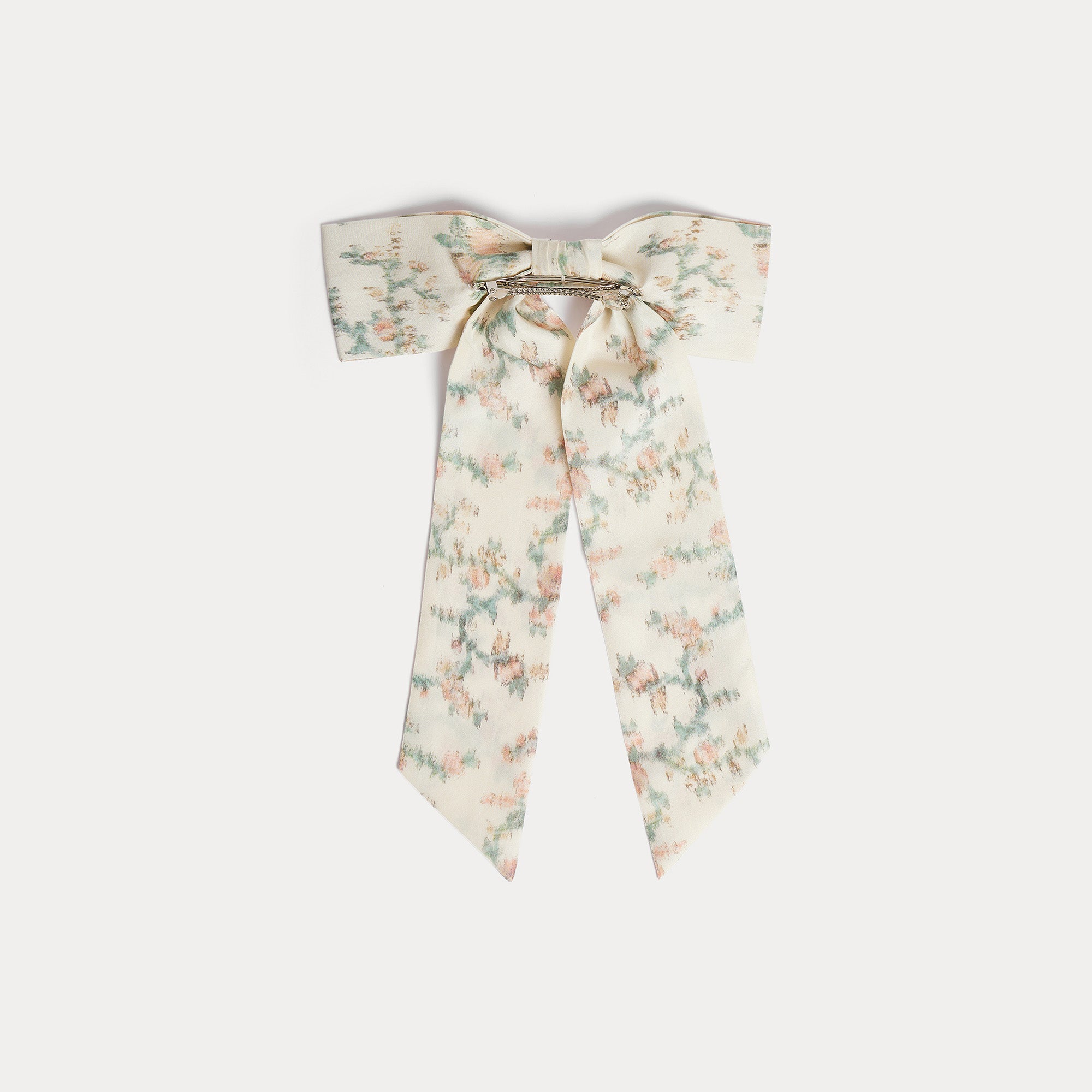 Girls Ivory Bow Silk Hair Clip