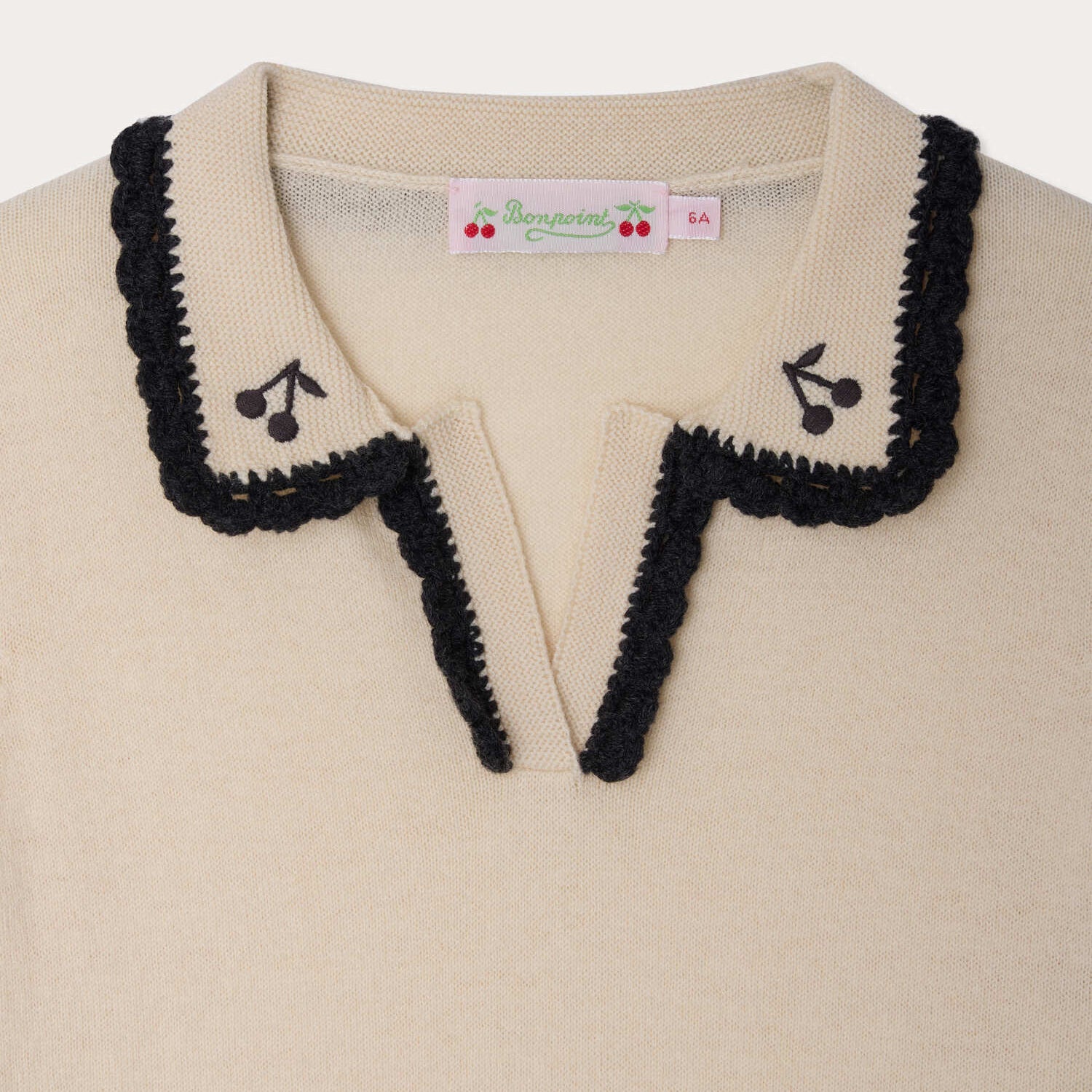 Girls White Wool Knit Sweater