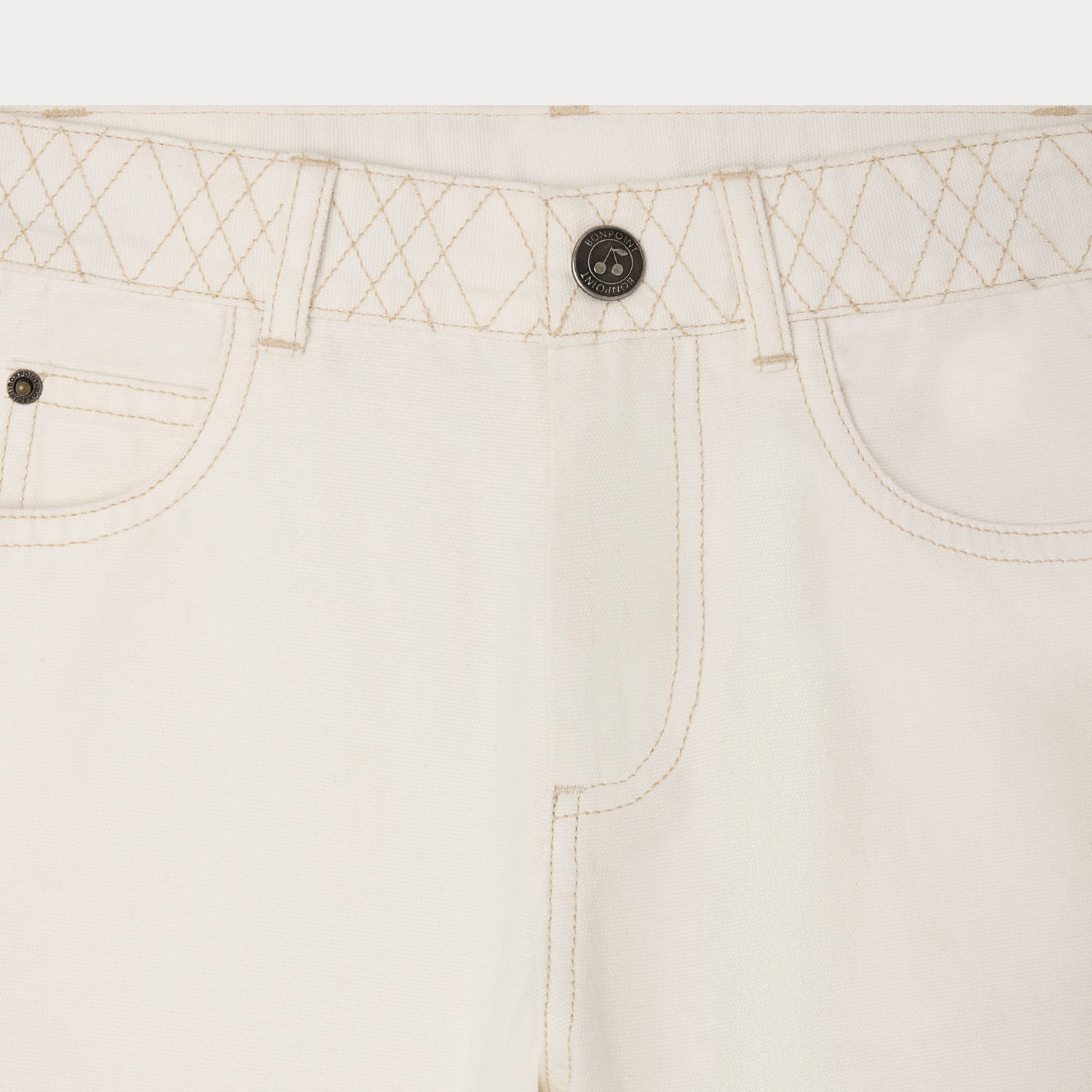 Girls White Cotton Trousers
