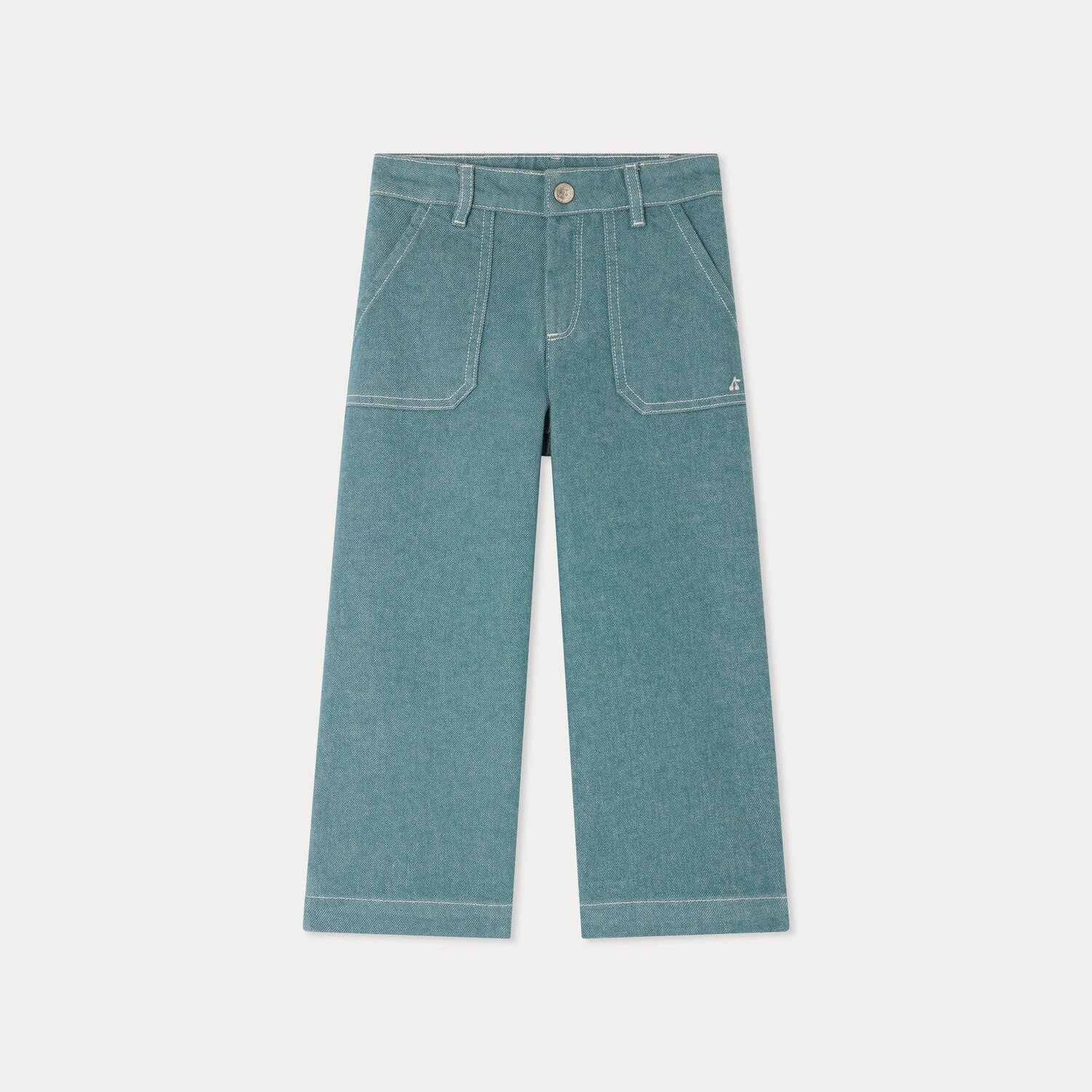 Girls Green Cotton Trousers