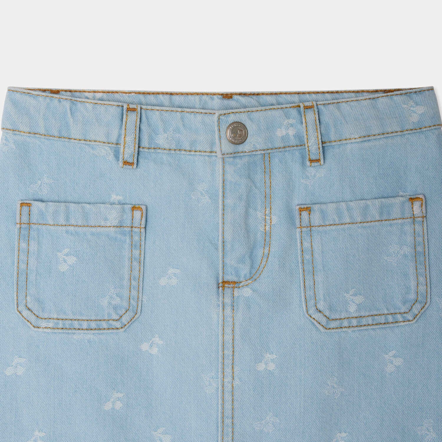 Girls Light Blue Denim Skirt