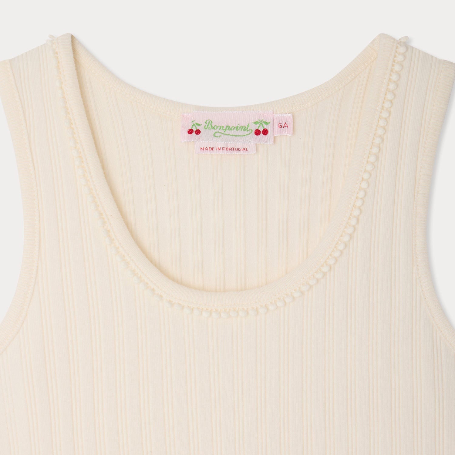 Girls White Cotton Vest